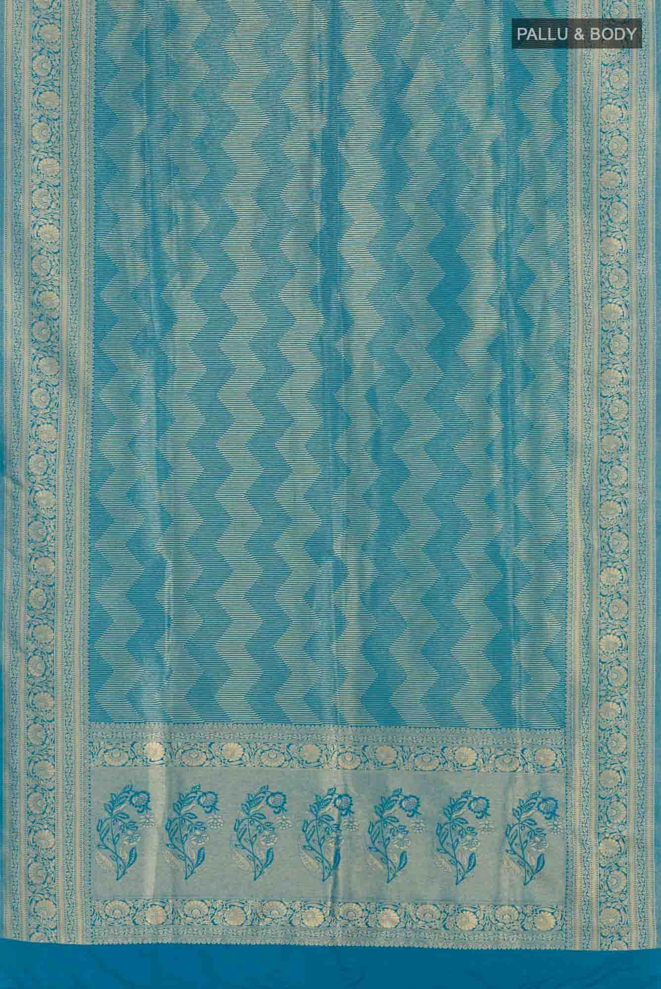 Blue Blended Art Silk Saree