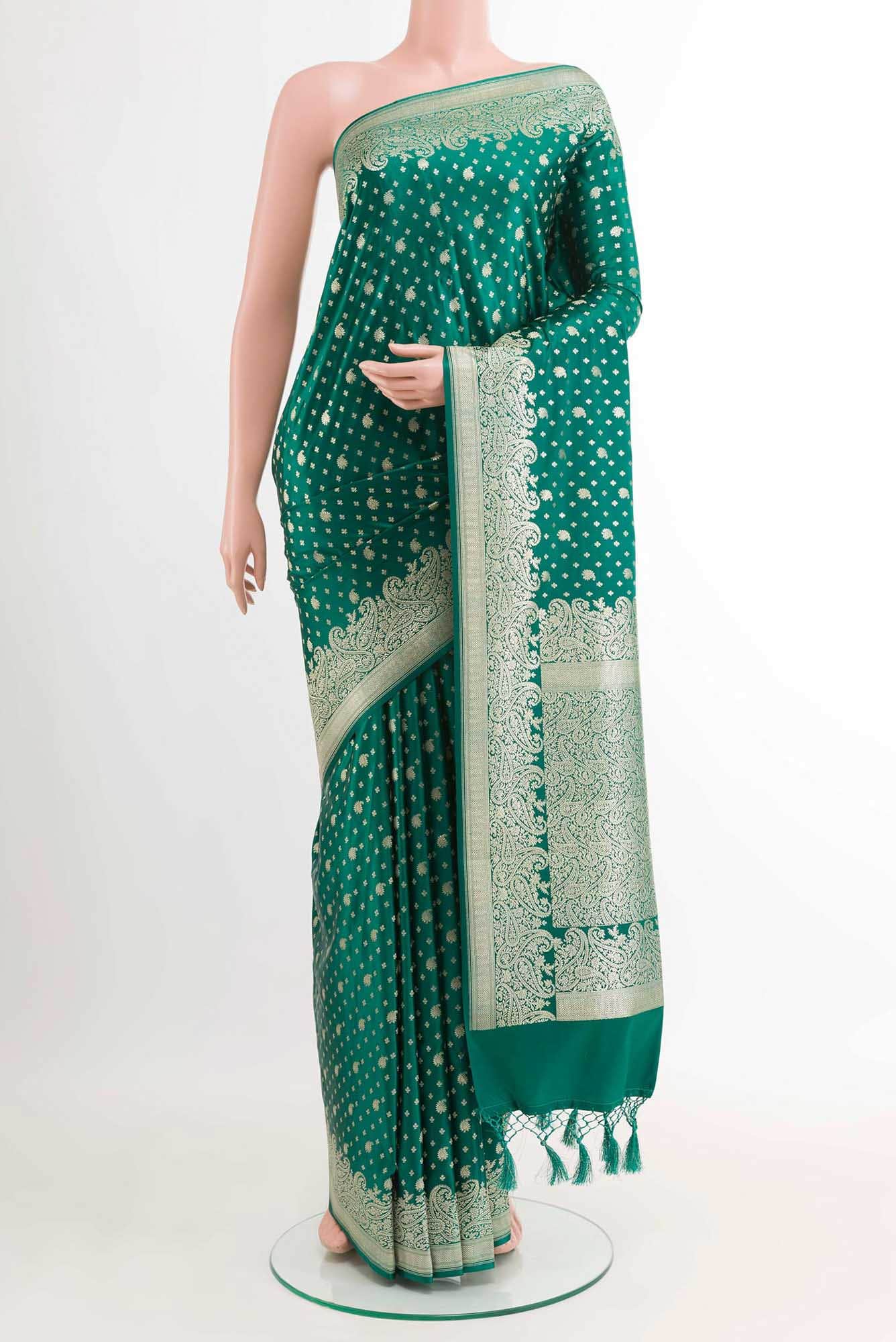 Green Blended Art Silk Saree