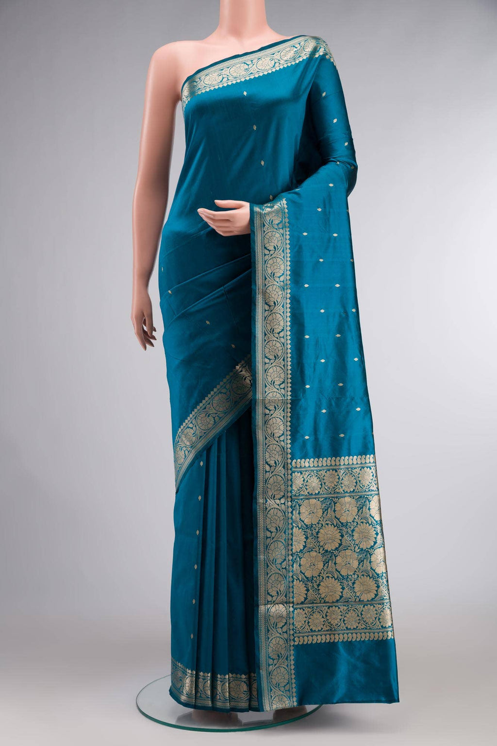 Blue Banarasi Katan Silk Saree