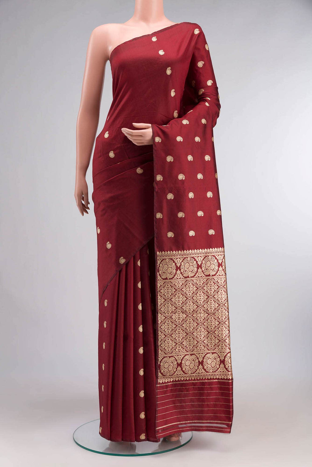 Maroon Banarasi Katan Silk Saree