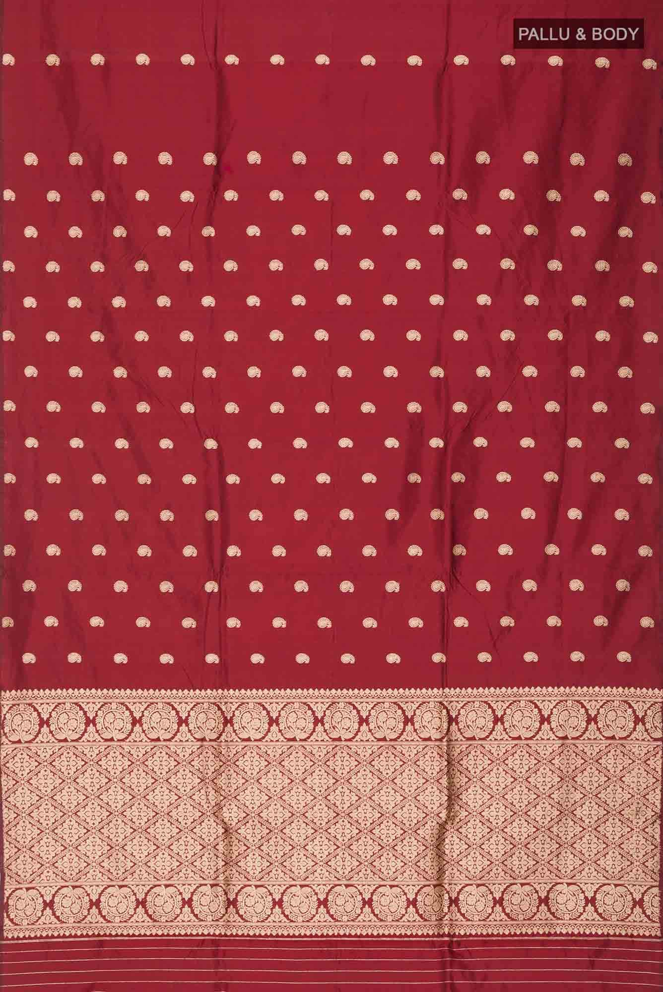 Maroon Banarasi Katan Silk Saree