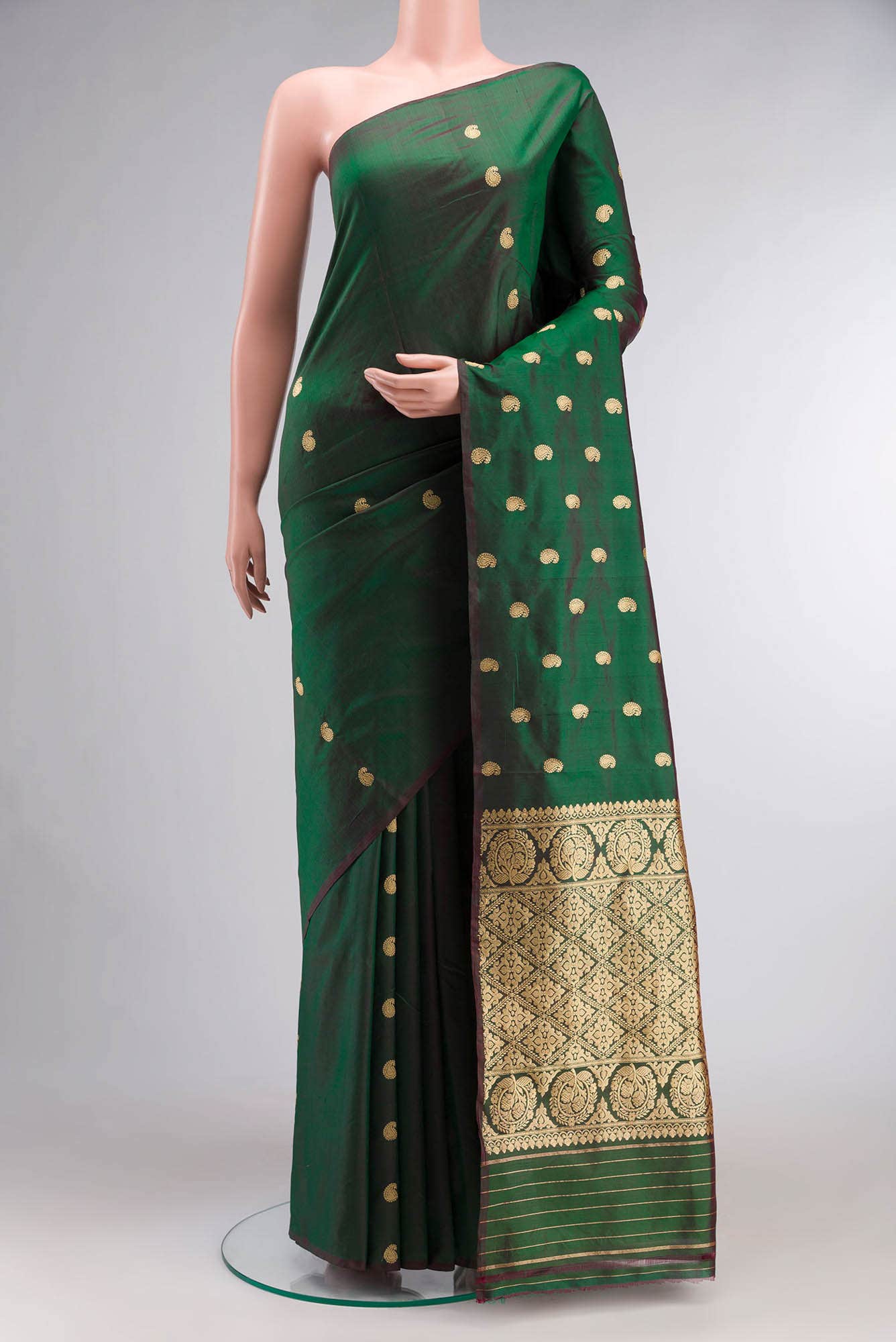 Green Banarasi Katan Silk Saree