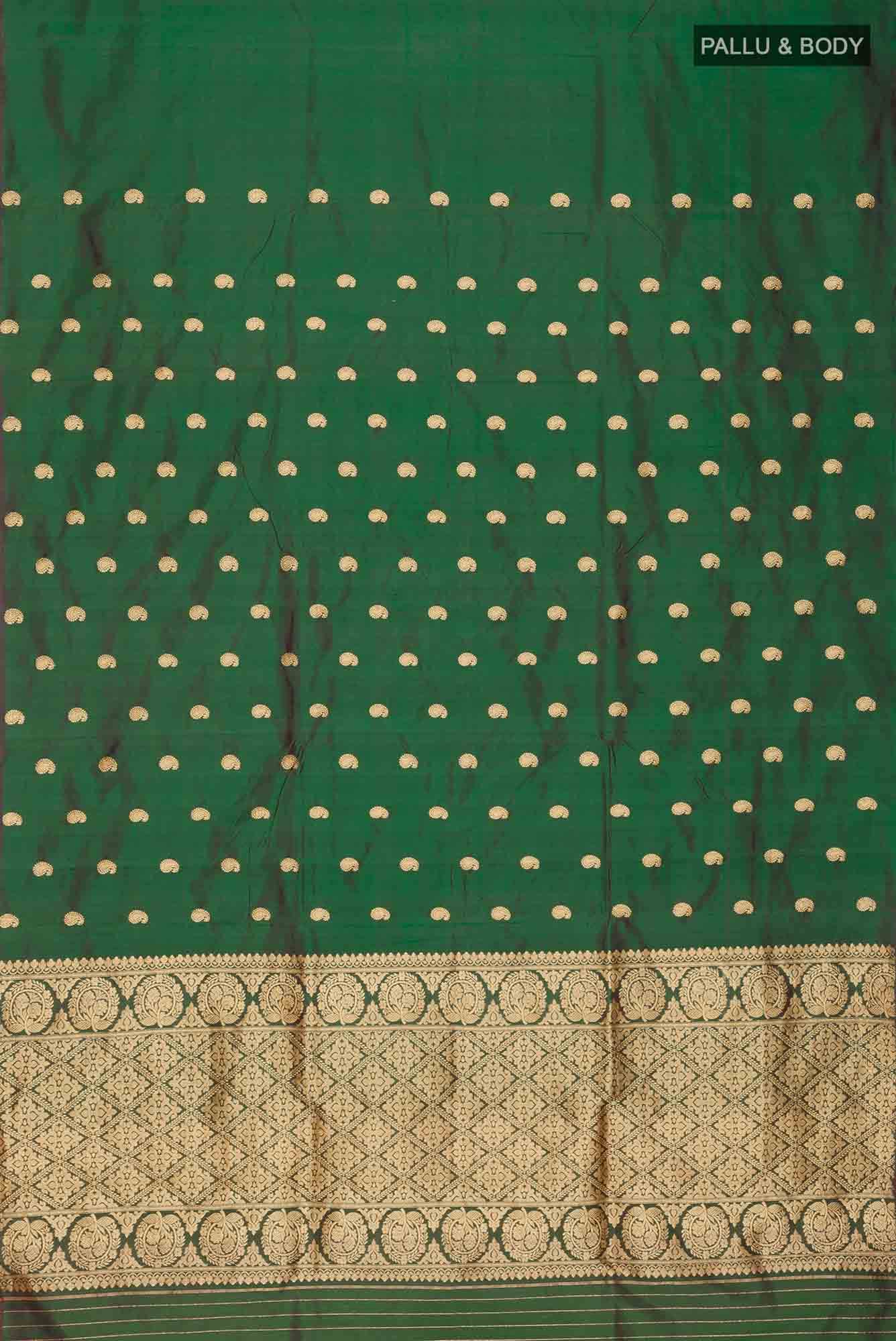 Green Banarasi Katan Silk Saree
