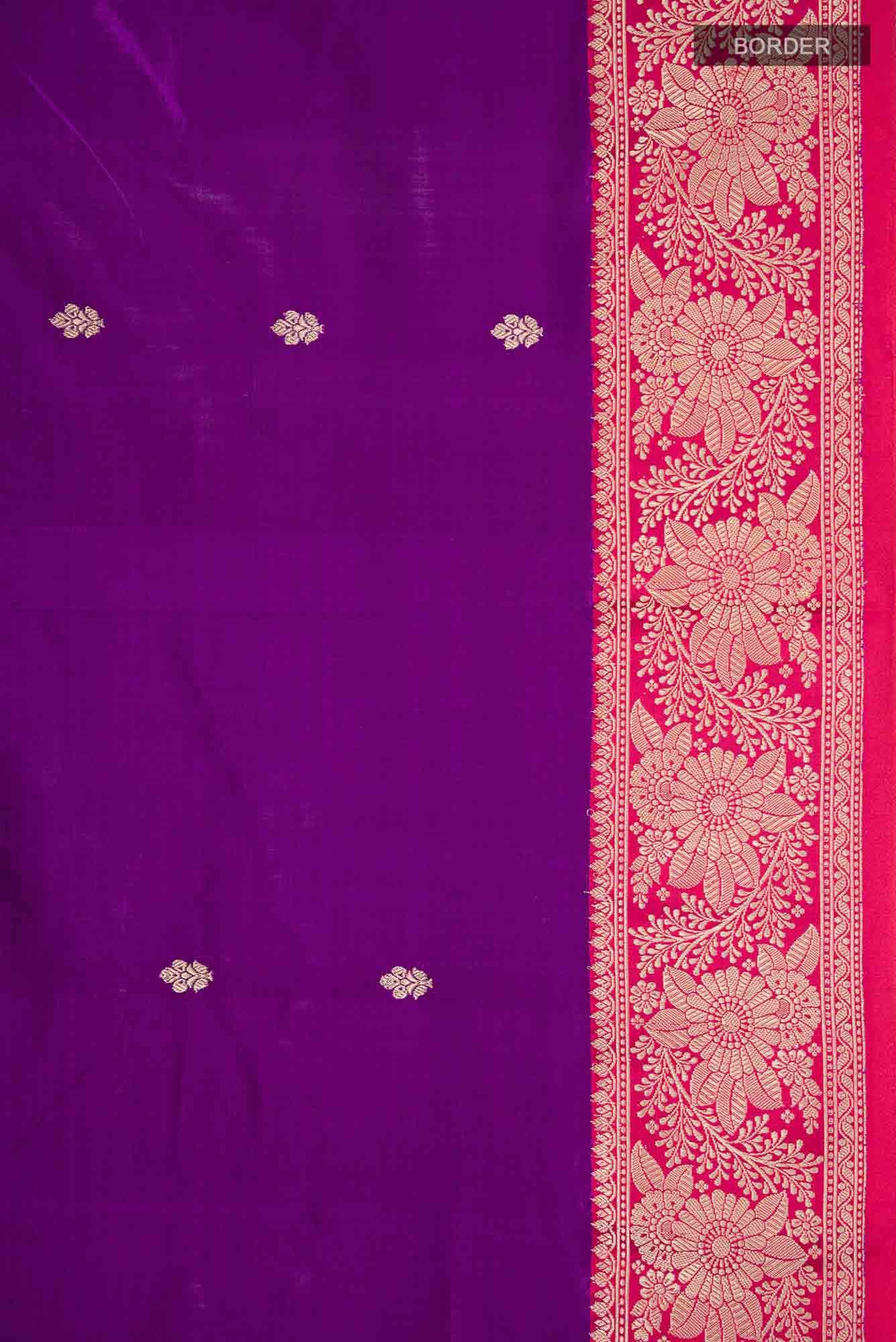 Purple Banarasi Katan Silk Saree