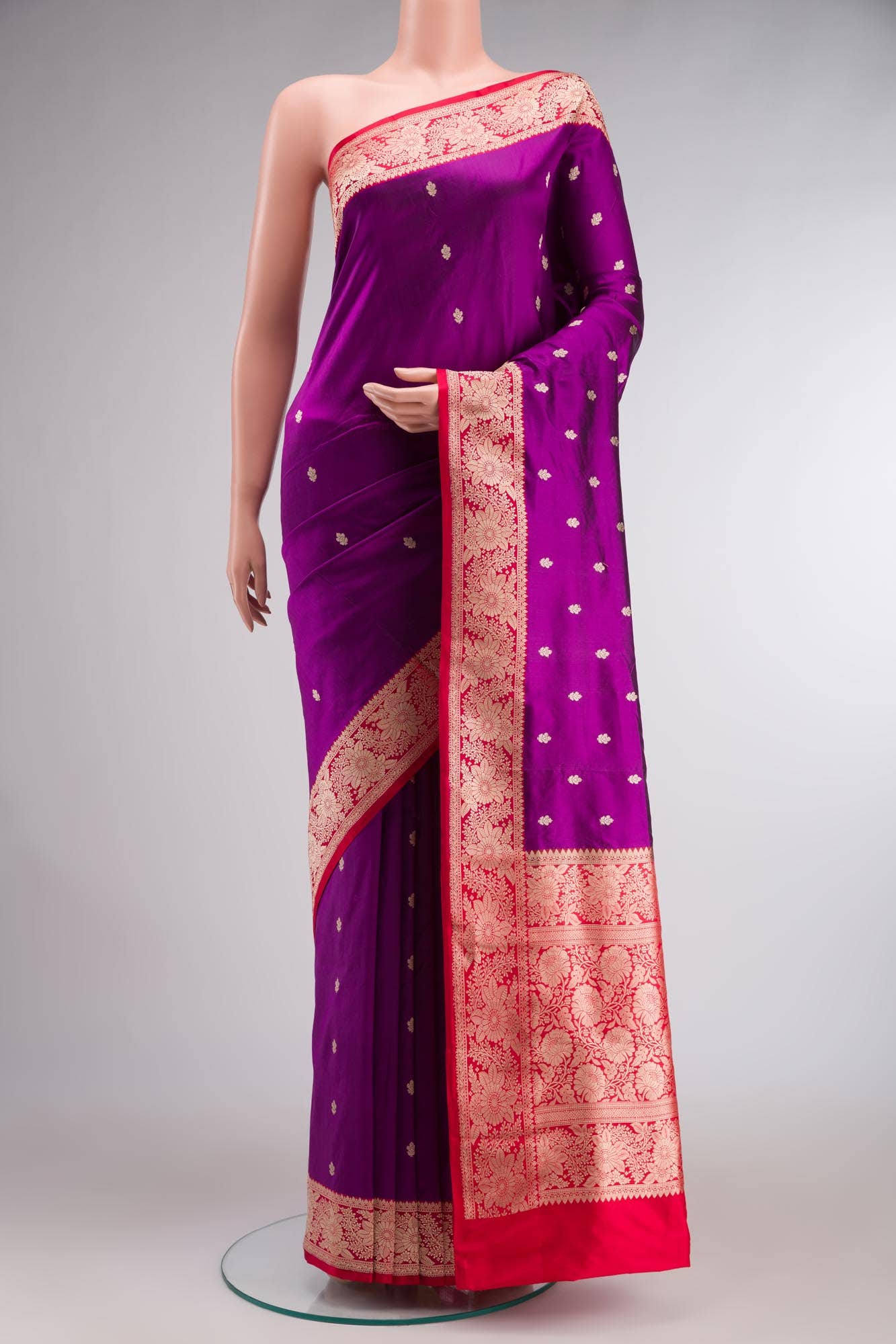 Purple Banarasi Katan Silk Saree
