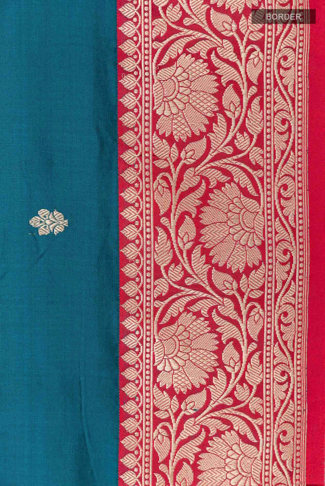 Blue Banarasi Katan Silk Saree