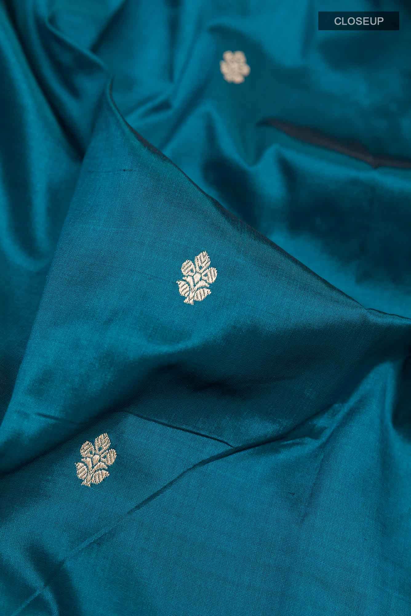 Blue Banarasi Katan Silk Saree