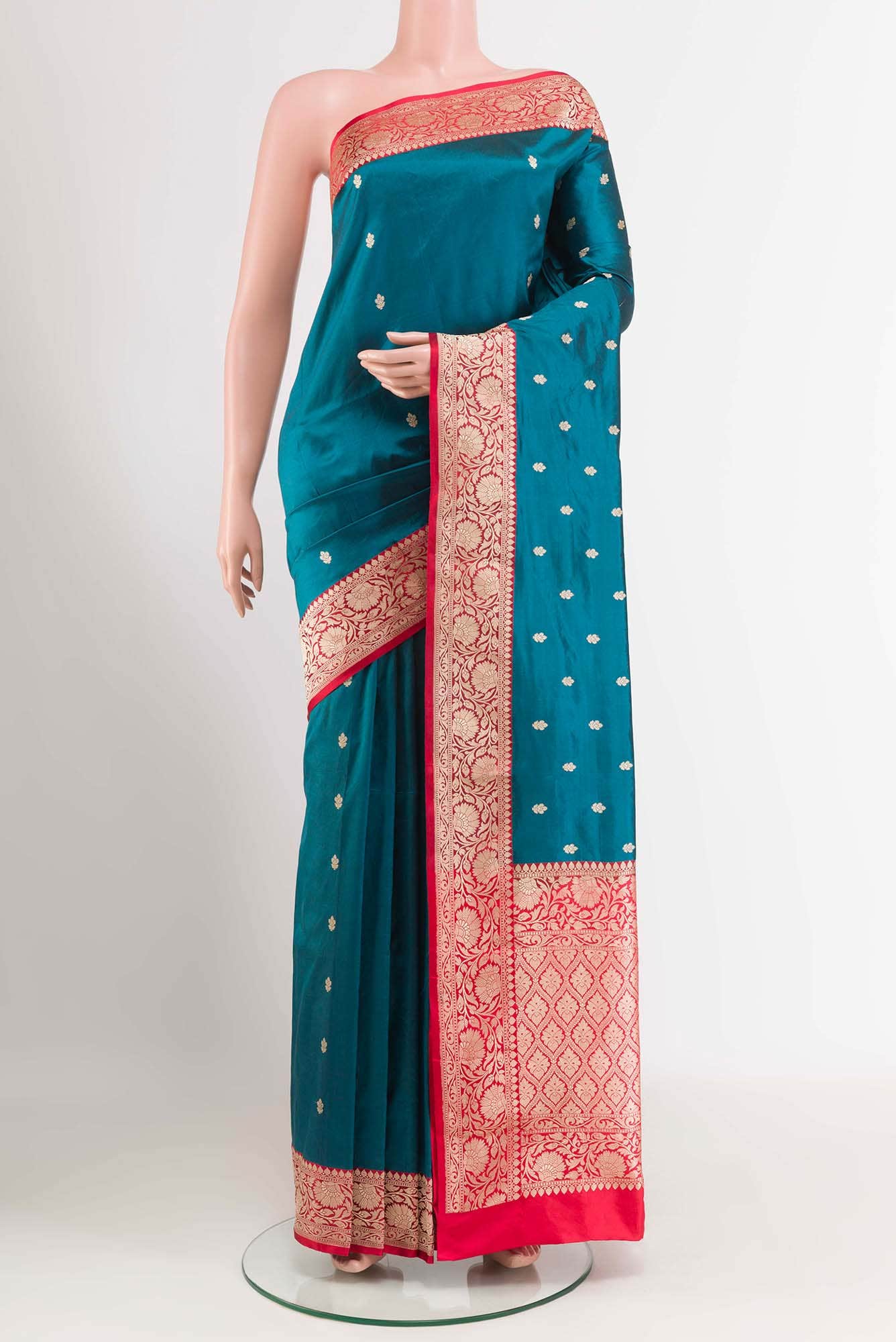Blue Banarasi Katan Silk Saree