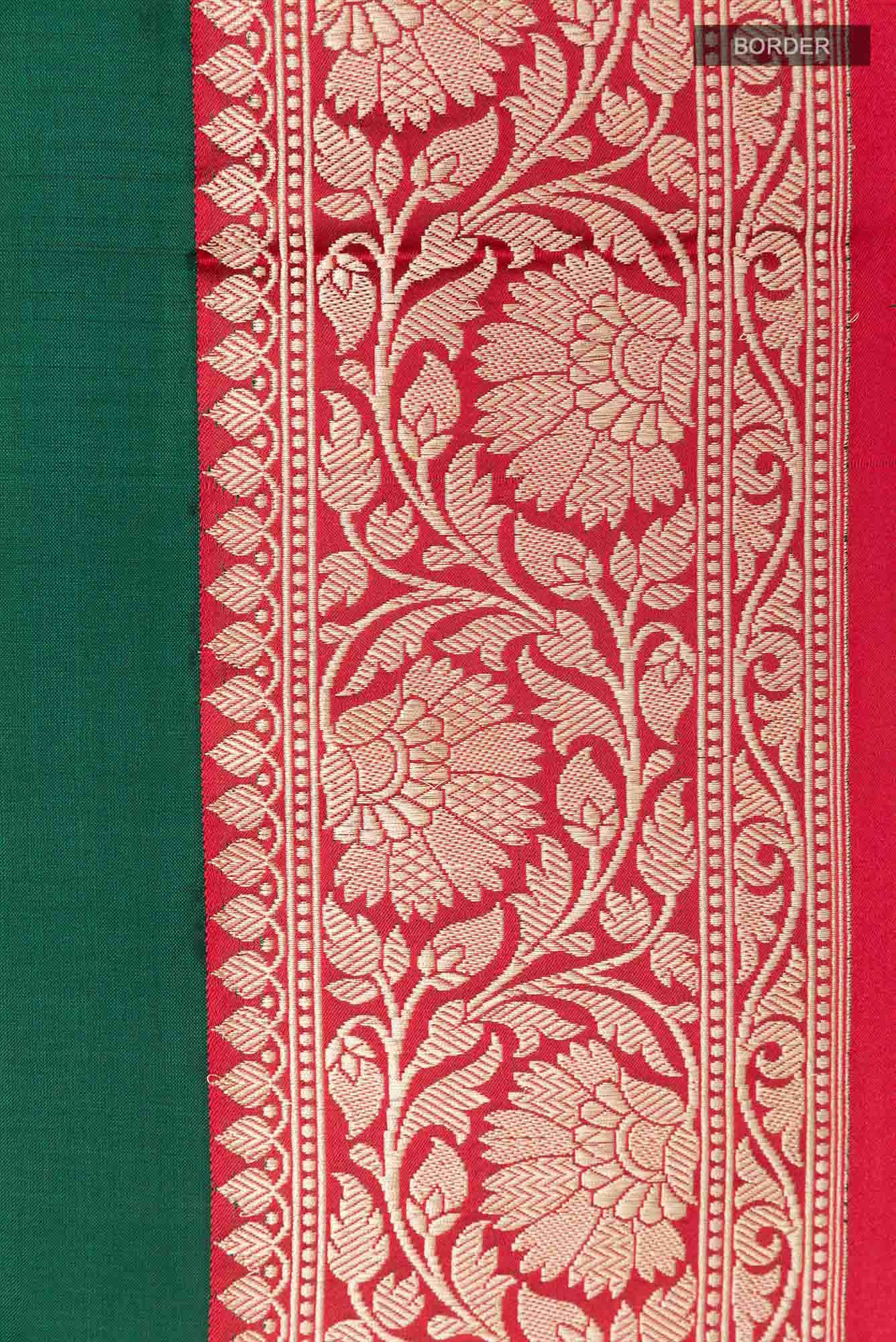 Green Banarasi Katan Silk Saree