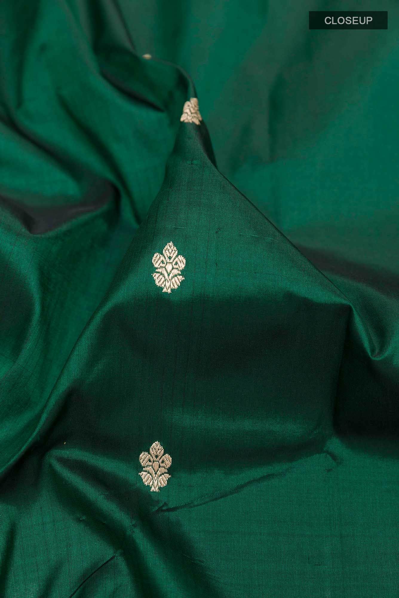Green Banarasi Katan Silk Saree
