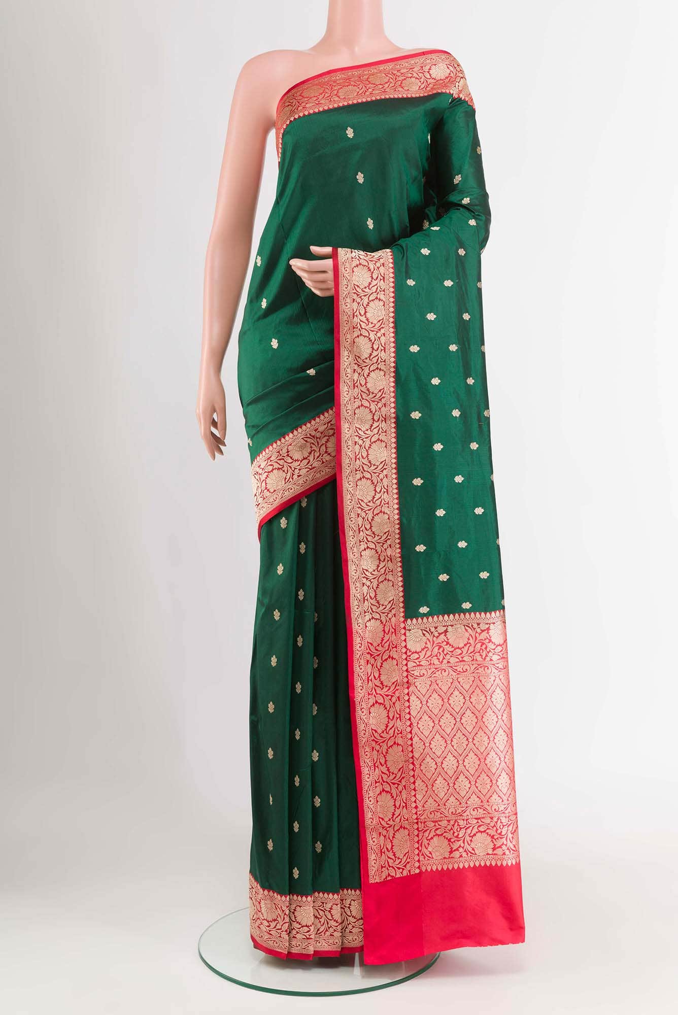 Green Banarasi Katan Silk Saree