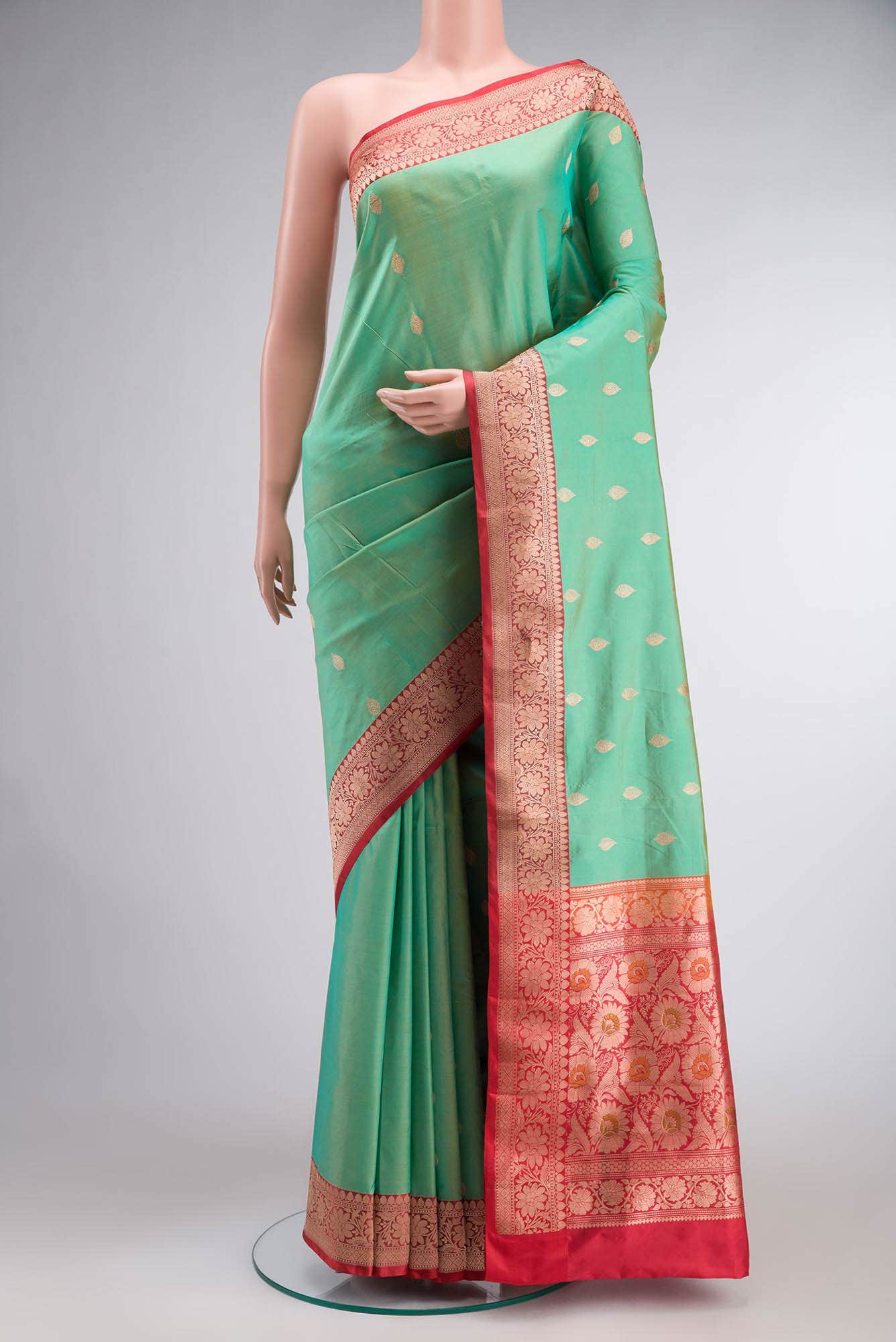 Green Banarasi Katan Silk Saree