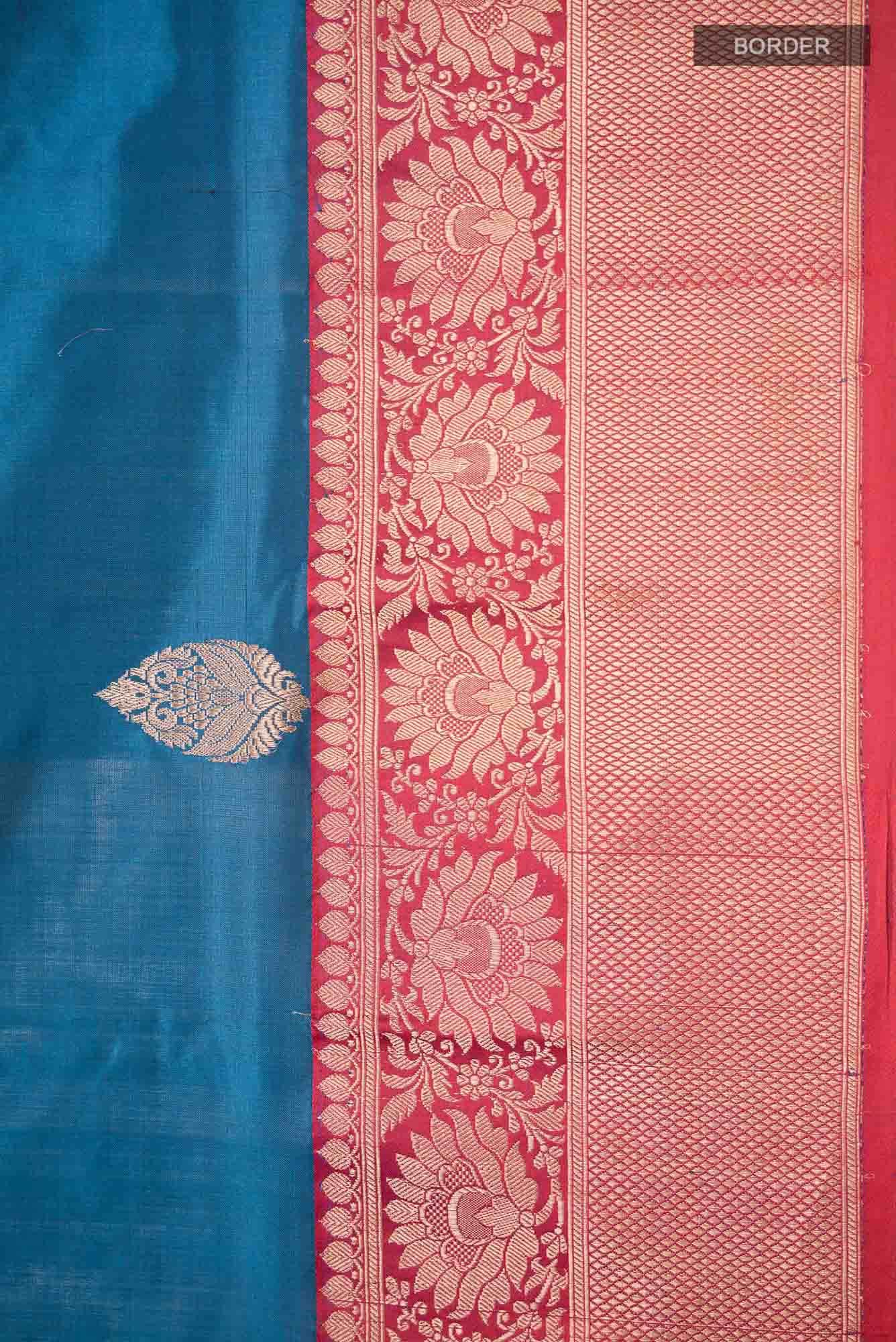 Blue Banarasi Katan Silk Saree