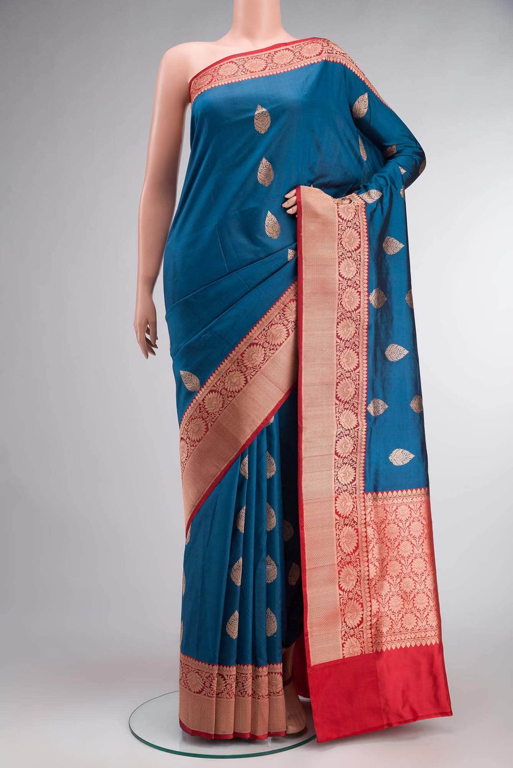 Blue Banarasi Katan Silk Saree