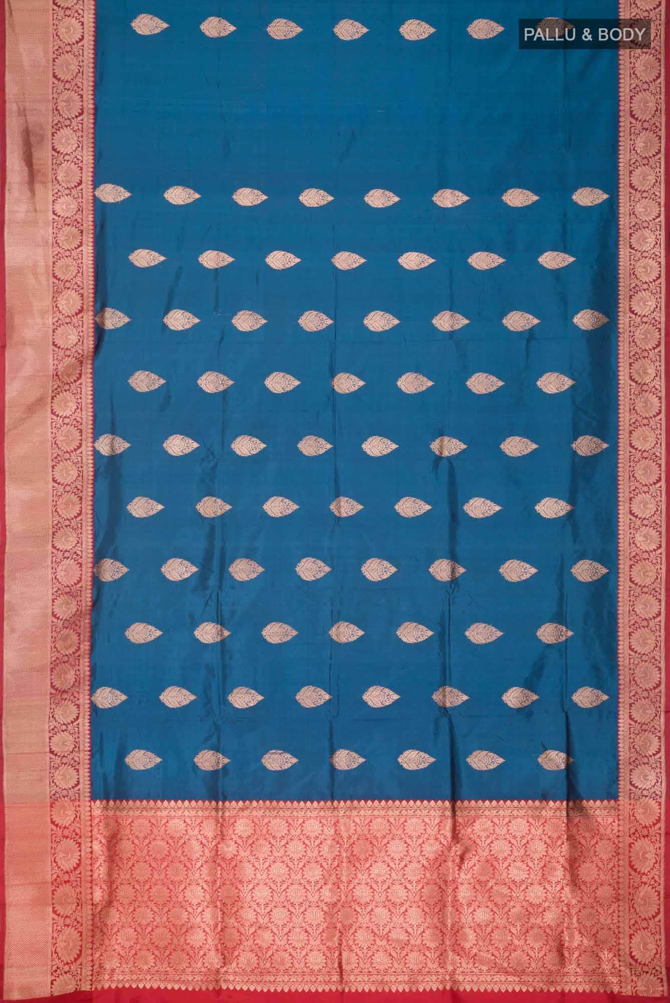 Blue Banarasi Katan Silk Saree