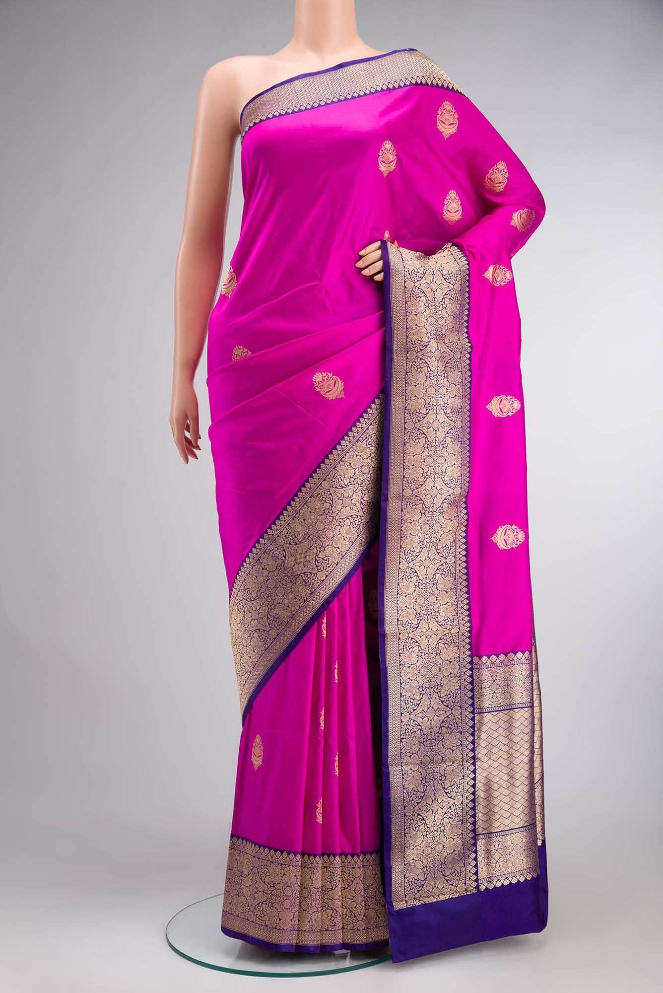 Pink Banarasi Katan Silk Saree