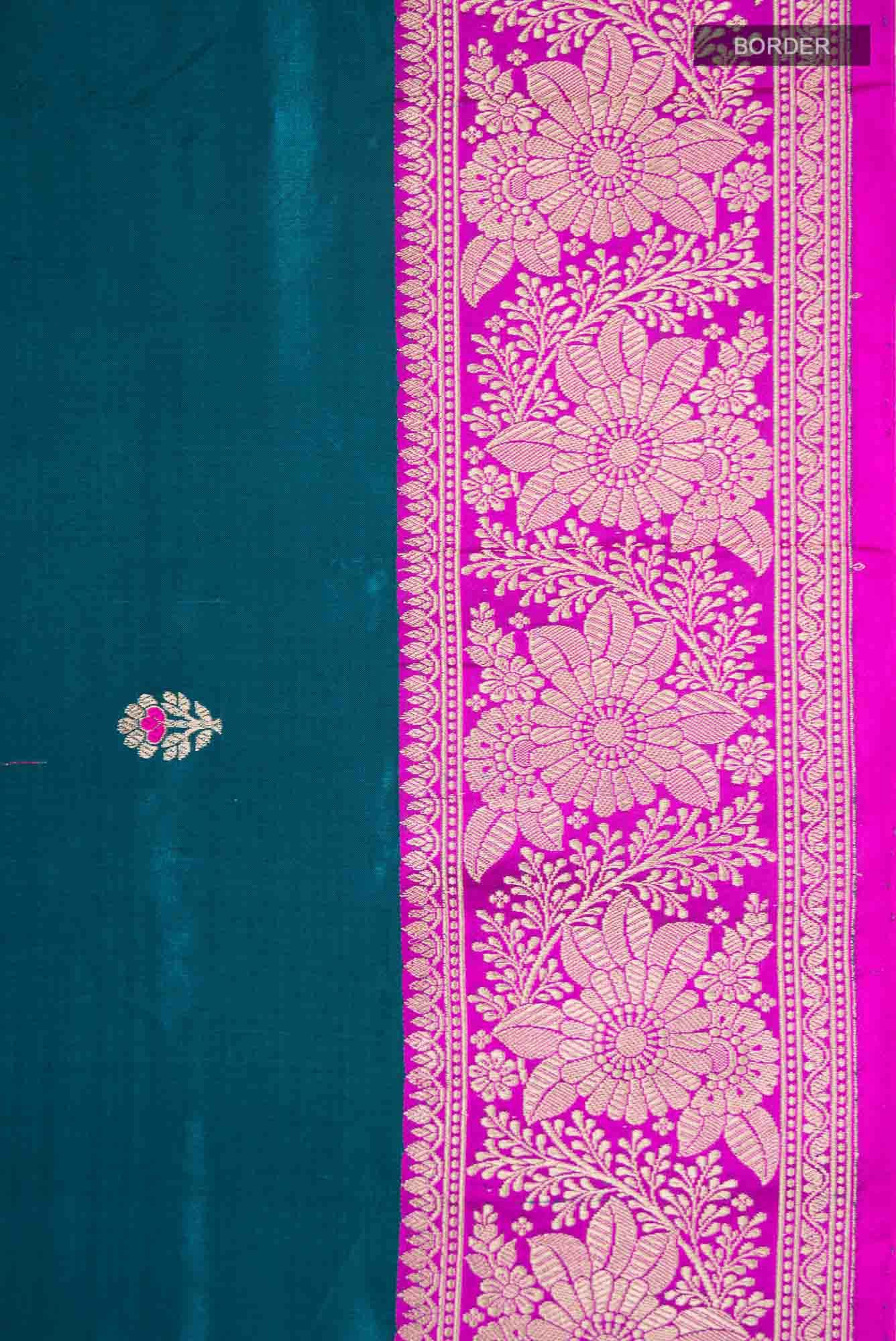 Blue Banarasi Katan Silk Saree