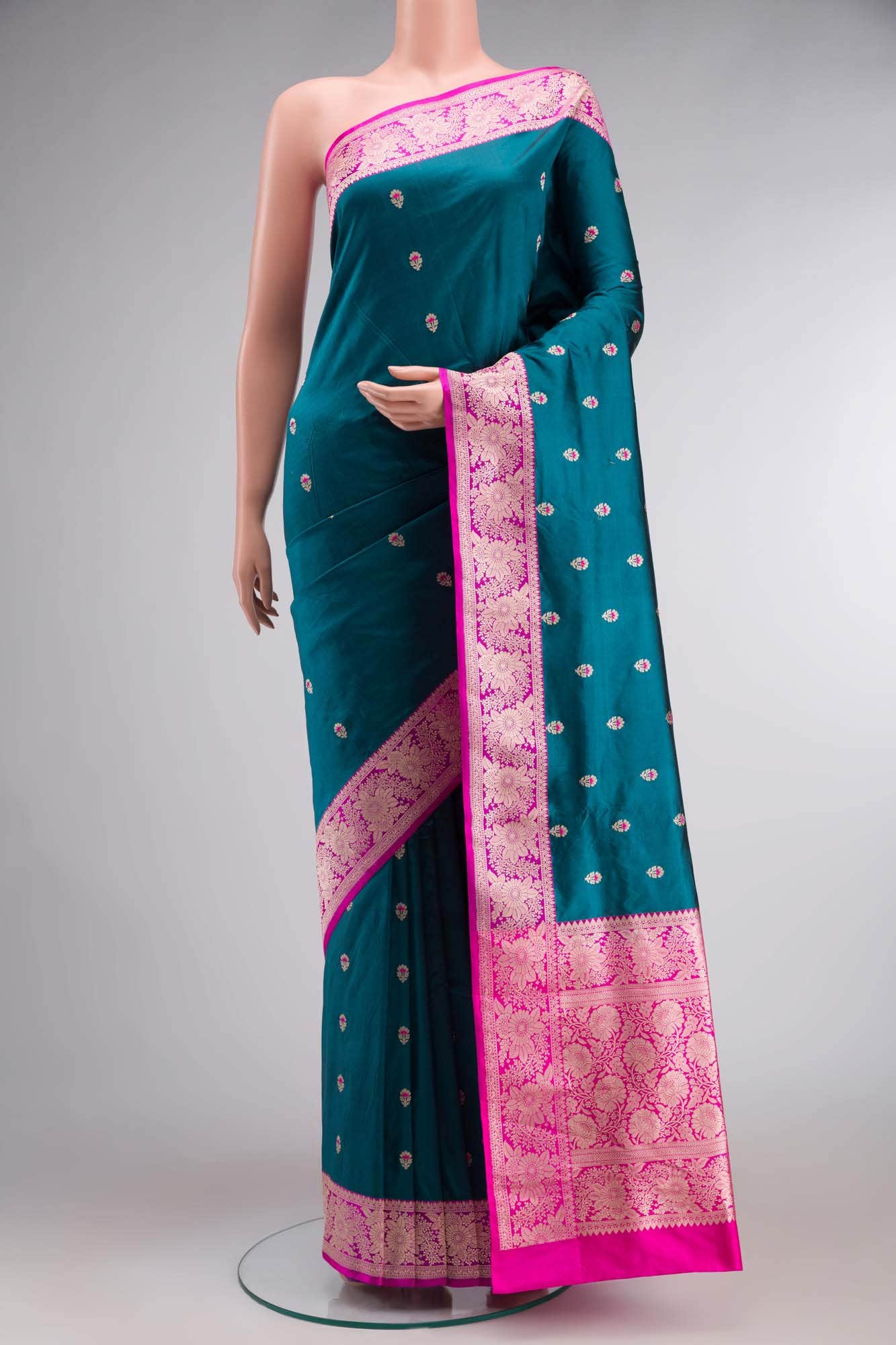 Blue Banarasi Katan Silk Saree