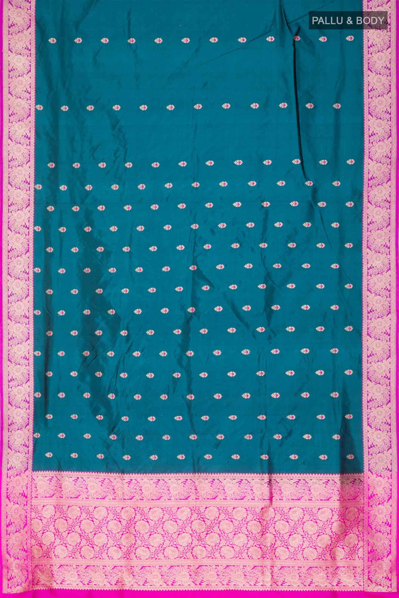 Blue Banarasi Katan Silk Saree