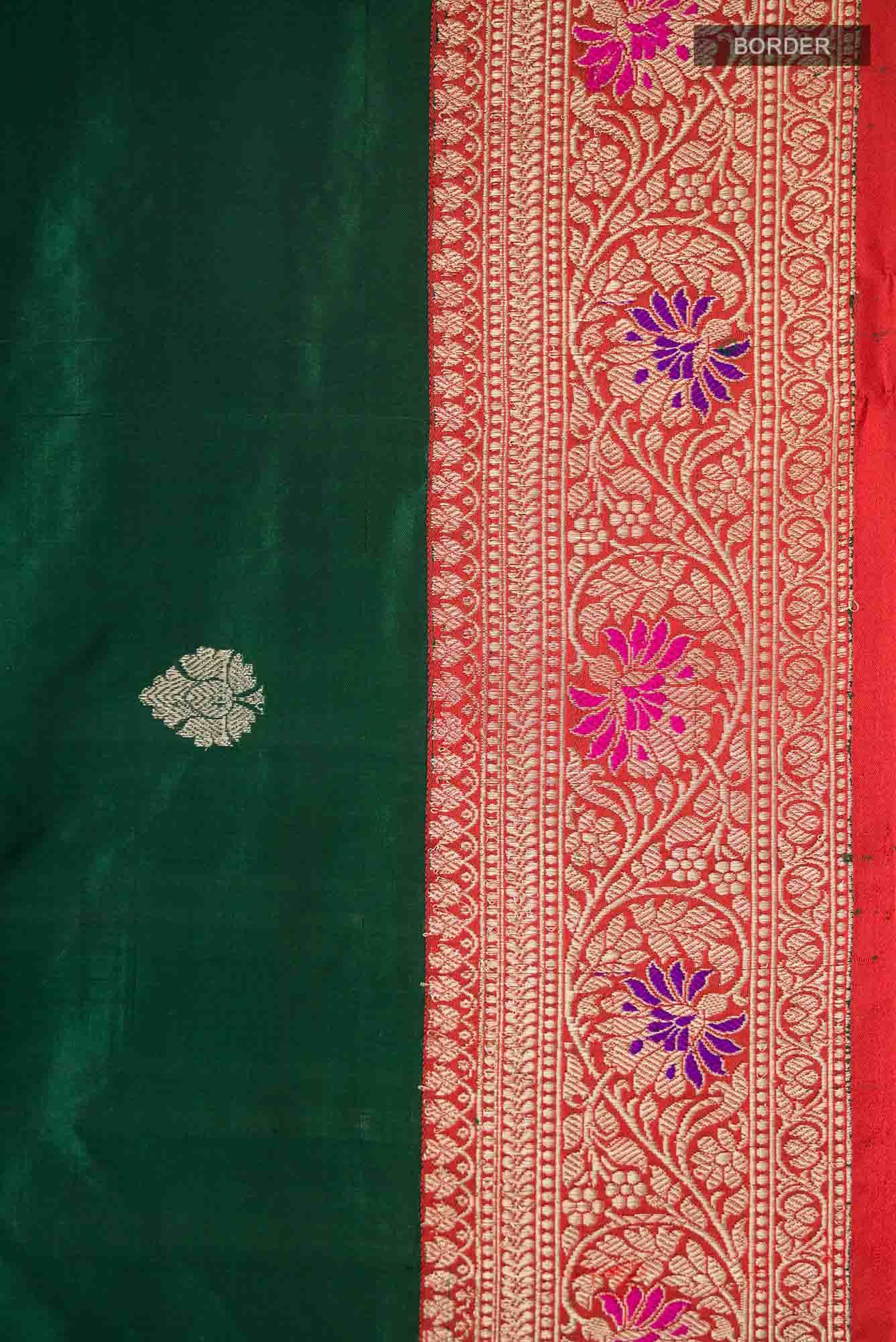 Green Banarasi Katan Silk Saree