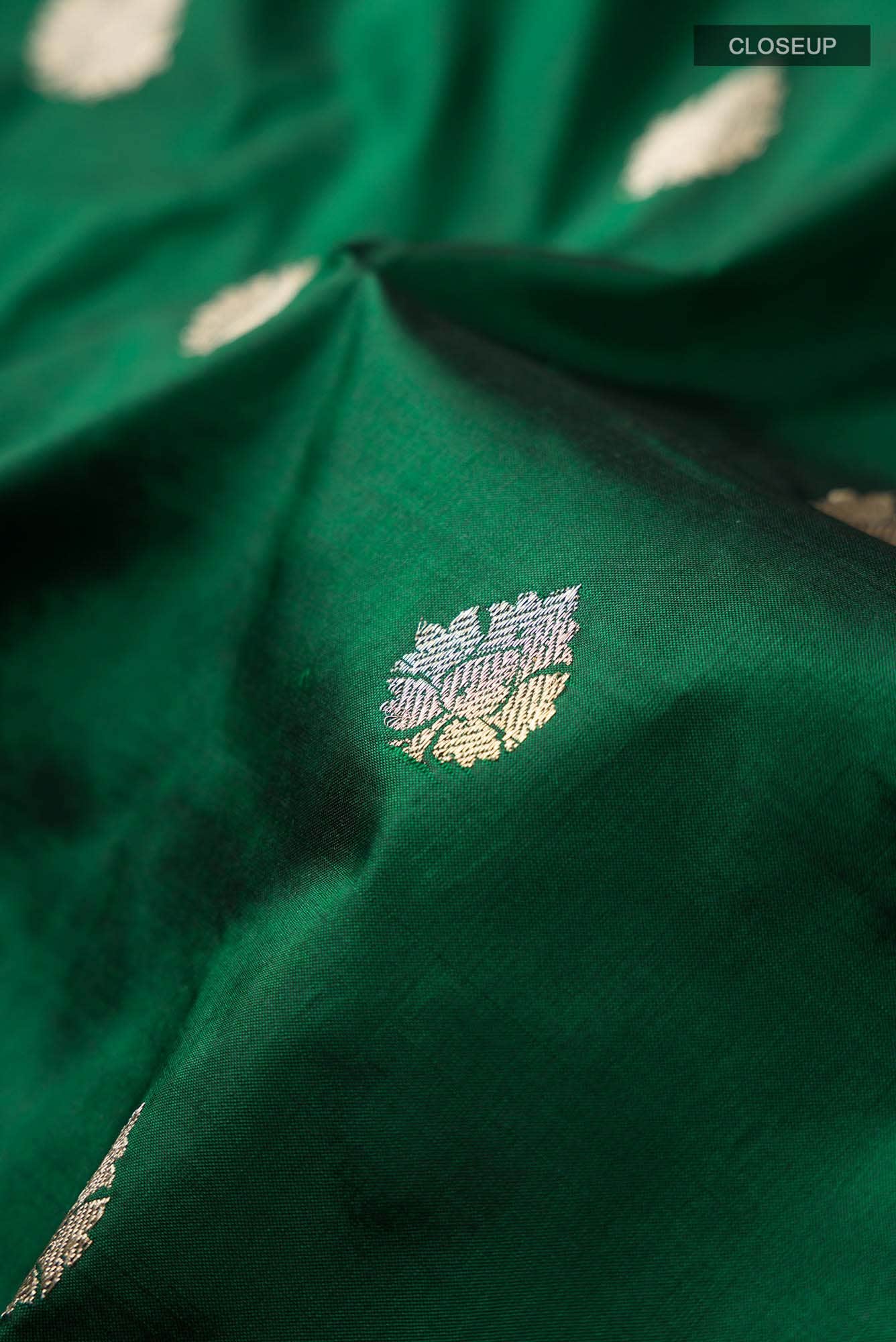 Green Banarasi Katan Silk Saree