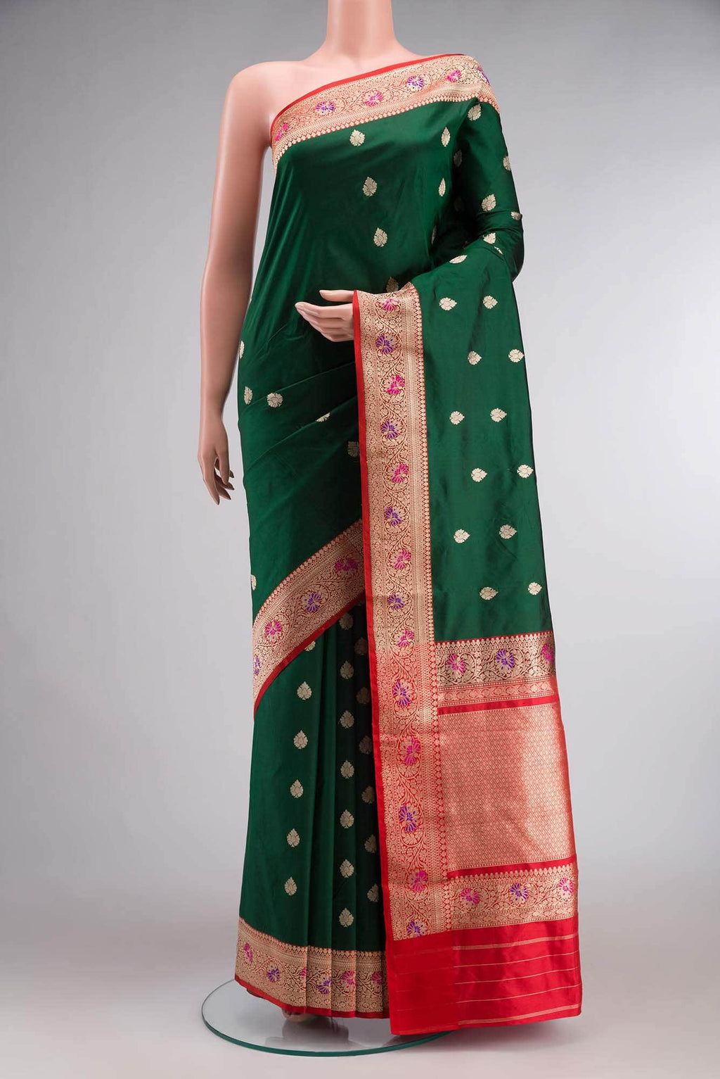 Green Banarasi Katan Silk Saree