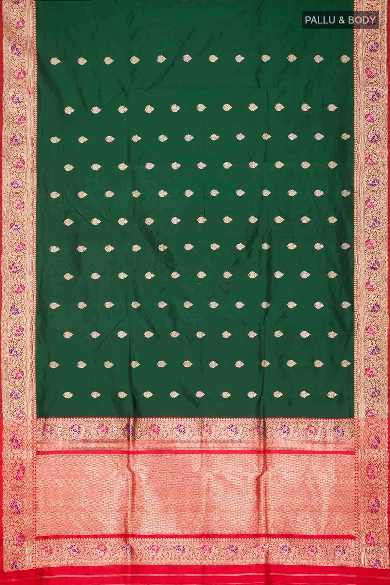 Green Banarasi Katan Silk Saree