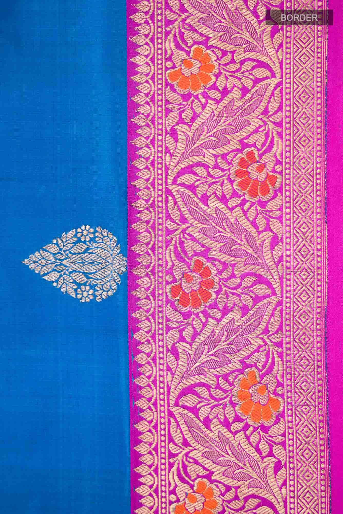 Blue Banarasi Katan Silk Saree