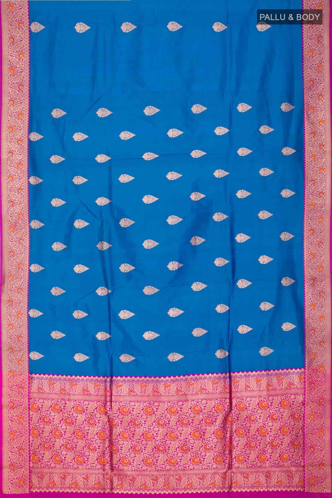 Blue Banarasi Katan Silk Saree