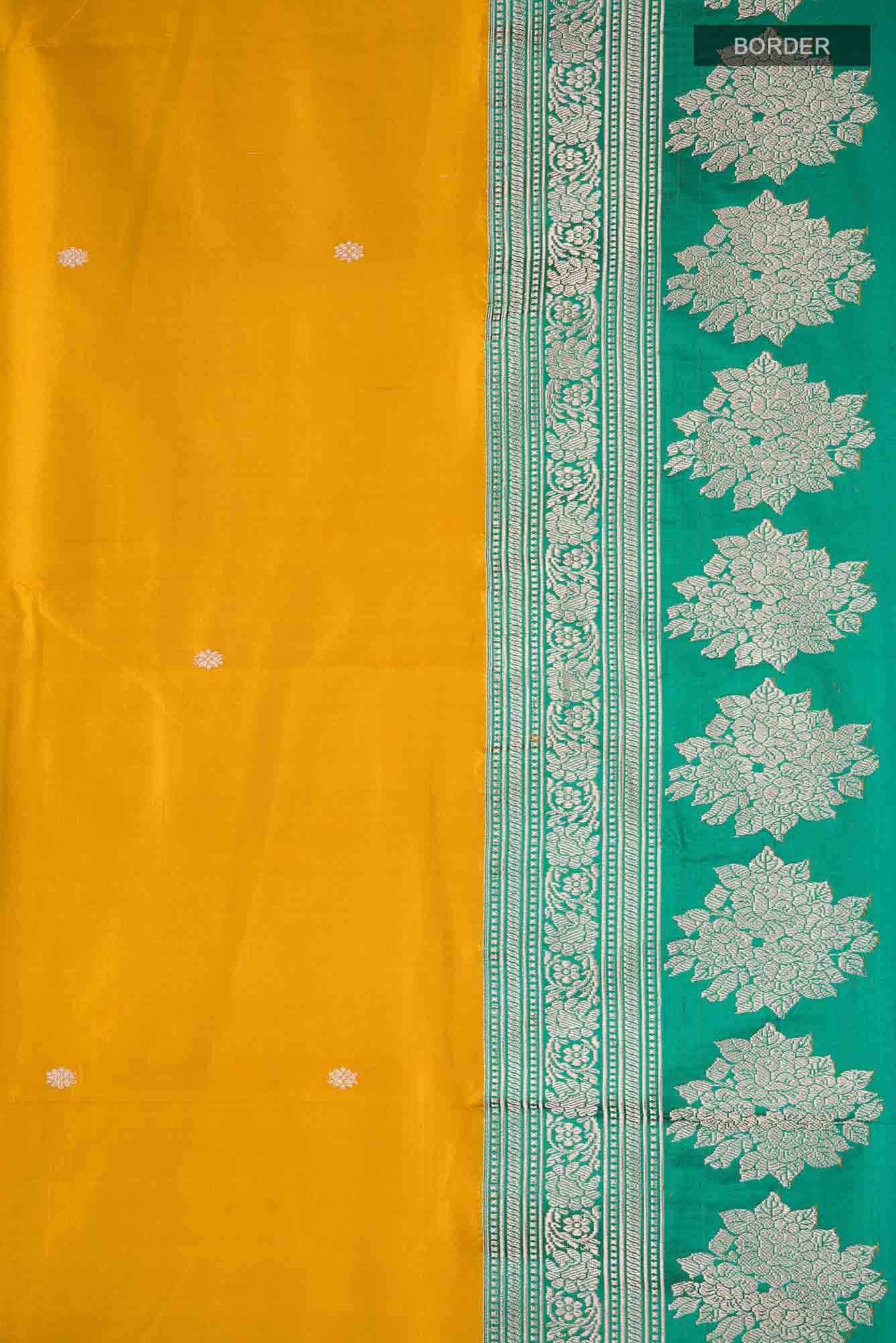 Yellow Banarasi Katan Silk Saree