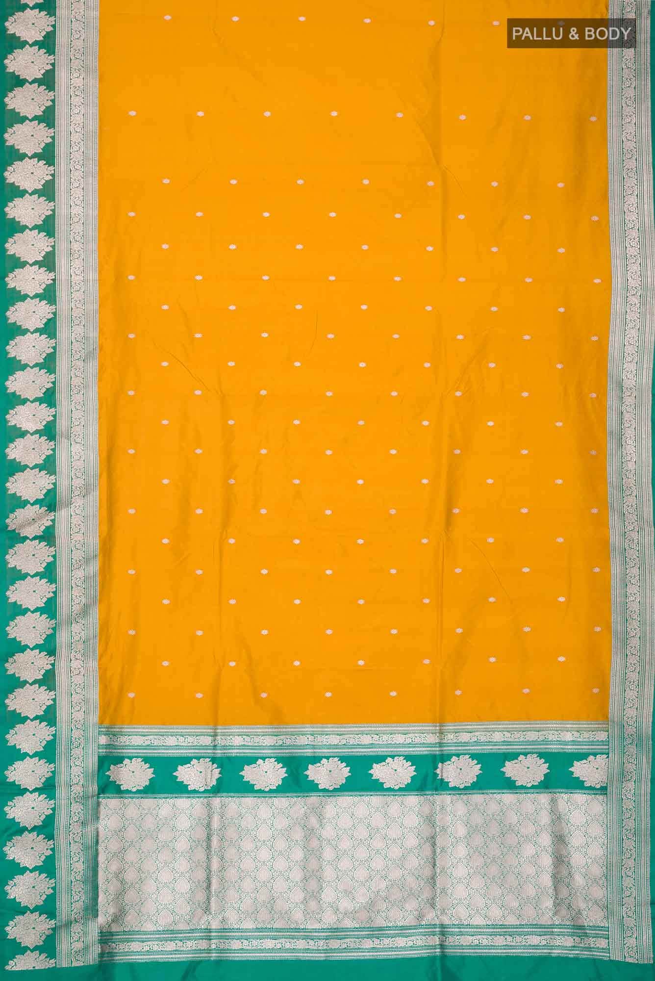 Yellow Banarasi Katan Silk Saree
