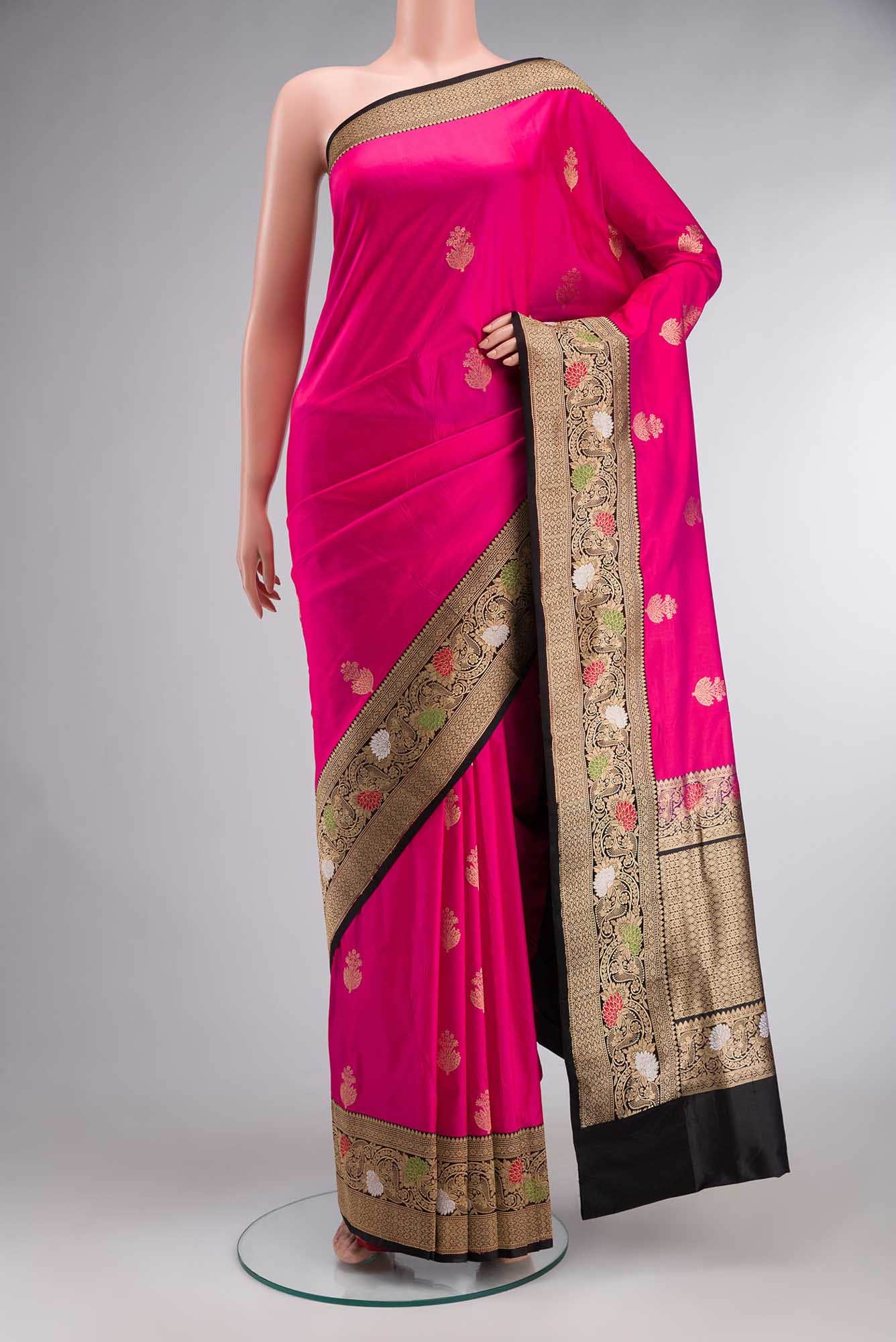Pink Banarasi Katan Silk Saree