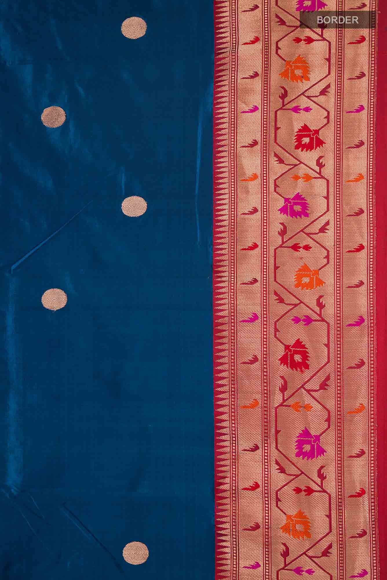 Blue Banarasi Katan Silk Saree