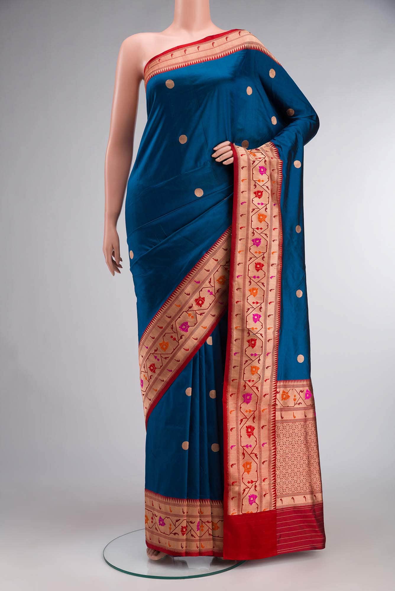 Blue Banarasi Katan Silk Saree