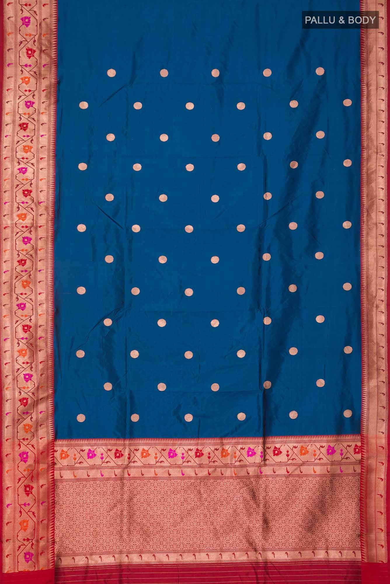 Blue Banarasi Katan Silk Saree