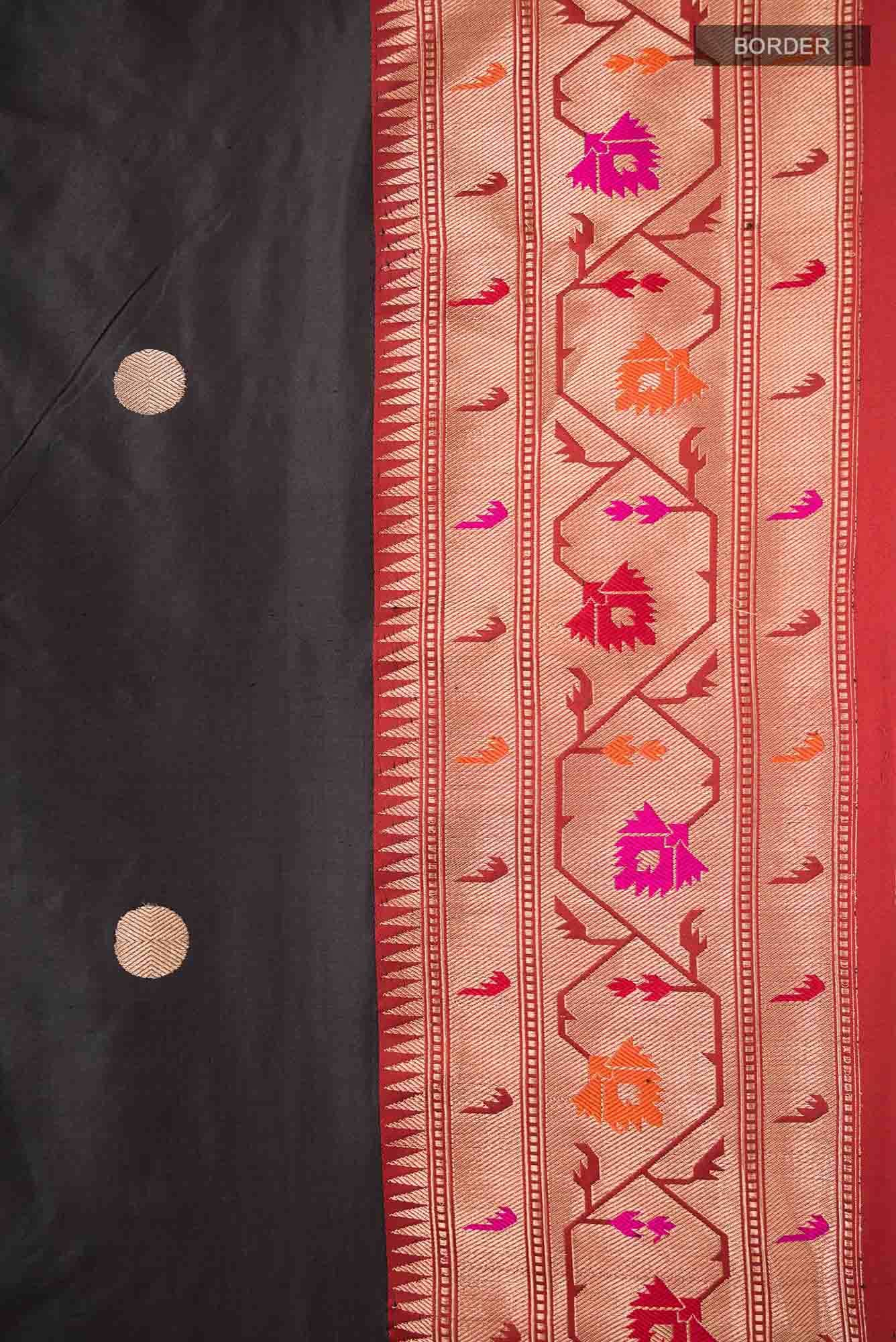 Black Banarasi Katan Silk Saree