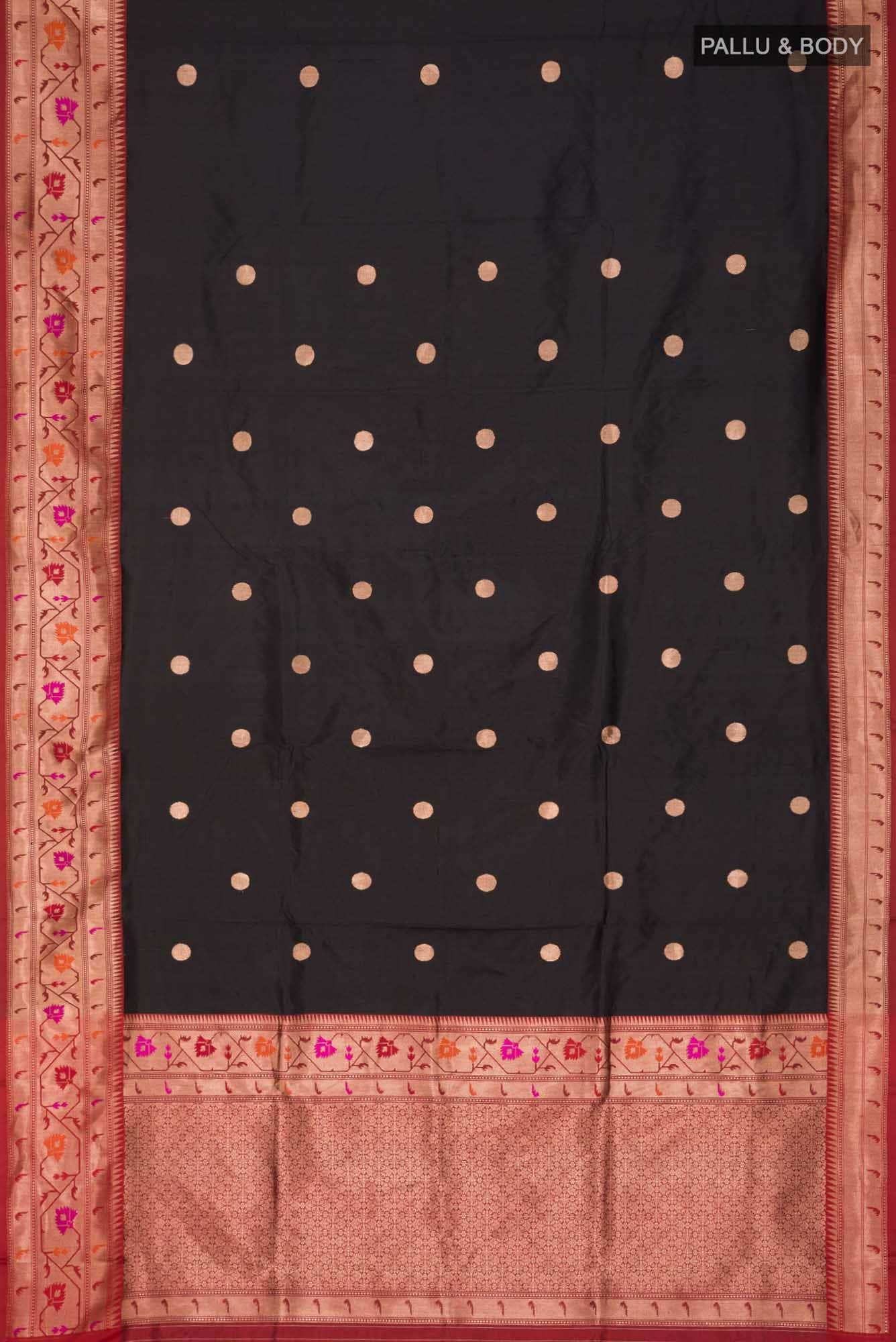Black Banarasi Katan Silk Saree