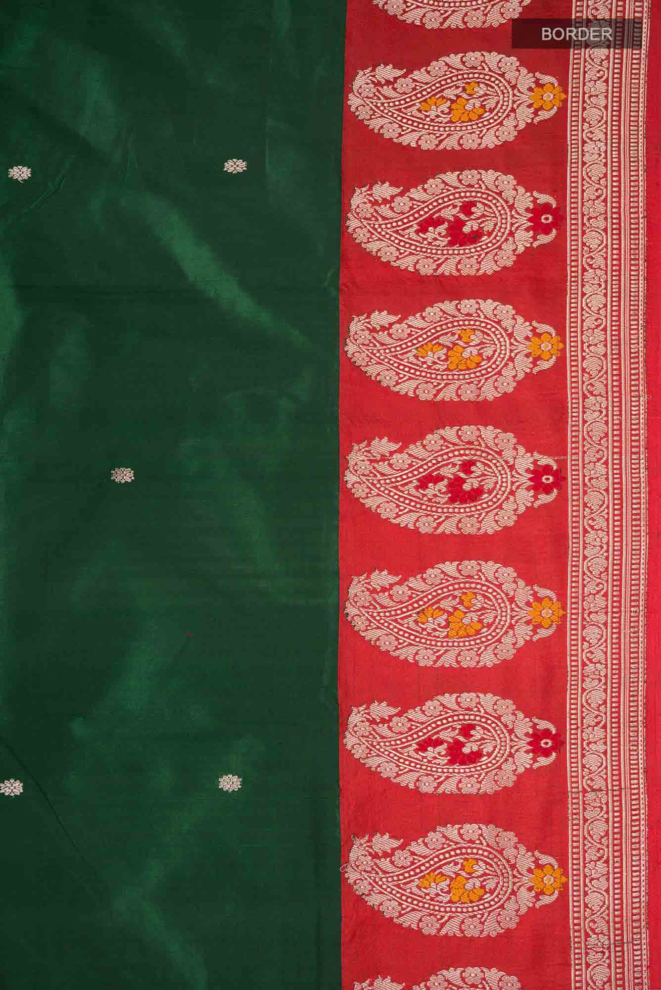 Green Banarasi Katan Silk Saree