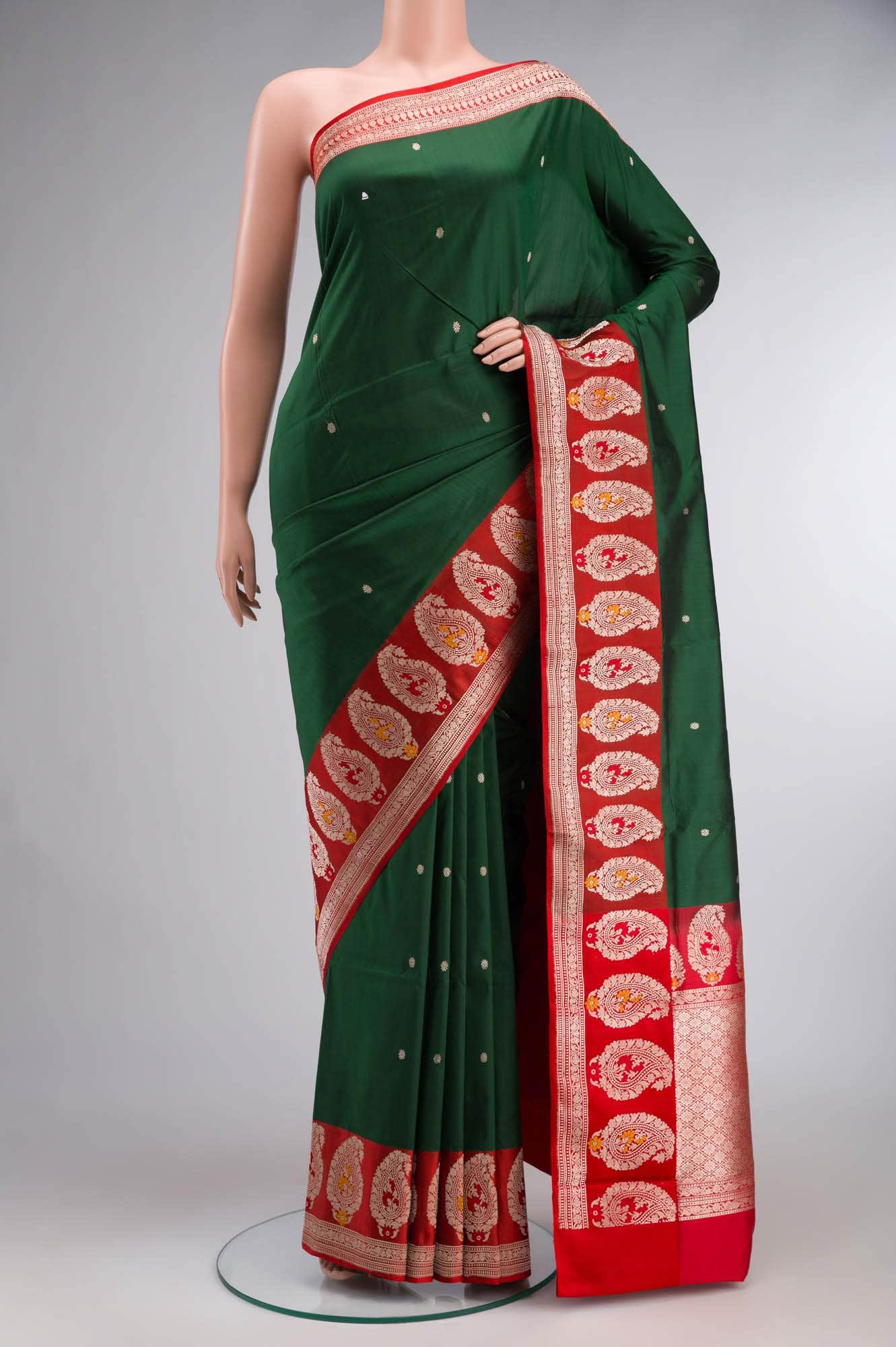 Green Banarasi Katan Silk Saree