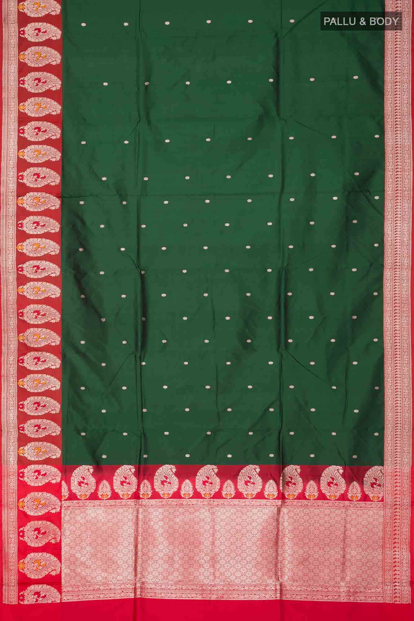 Green Banarasi Katan Silk Saree