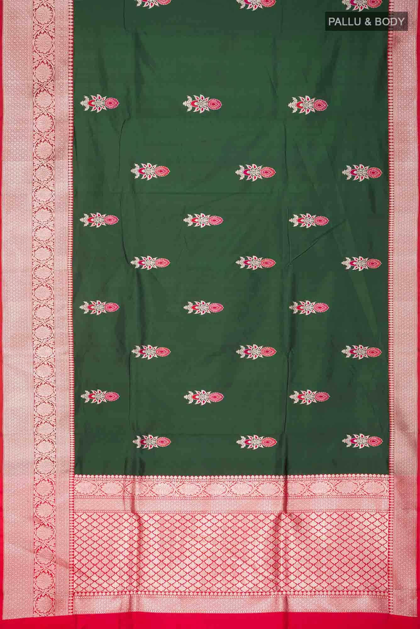 Green Banarasi Katan Silk Saree