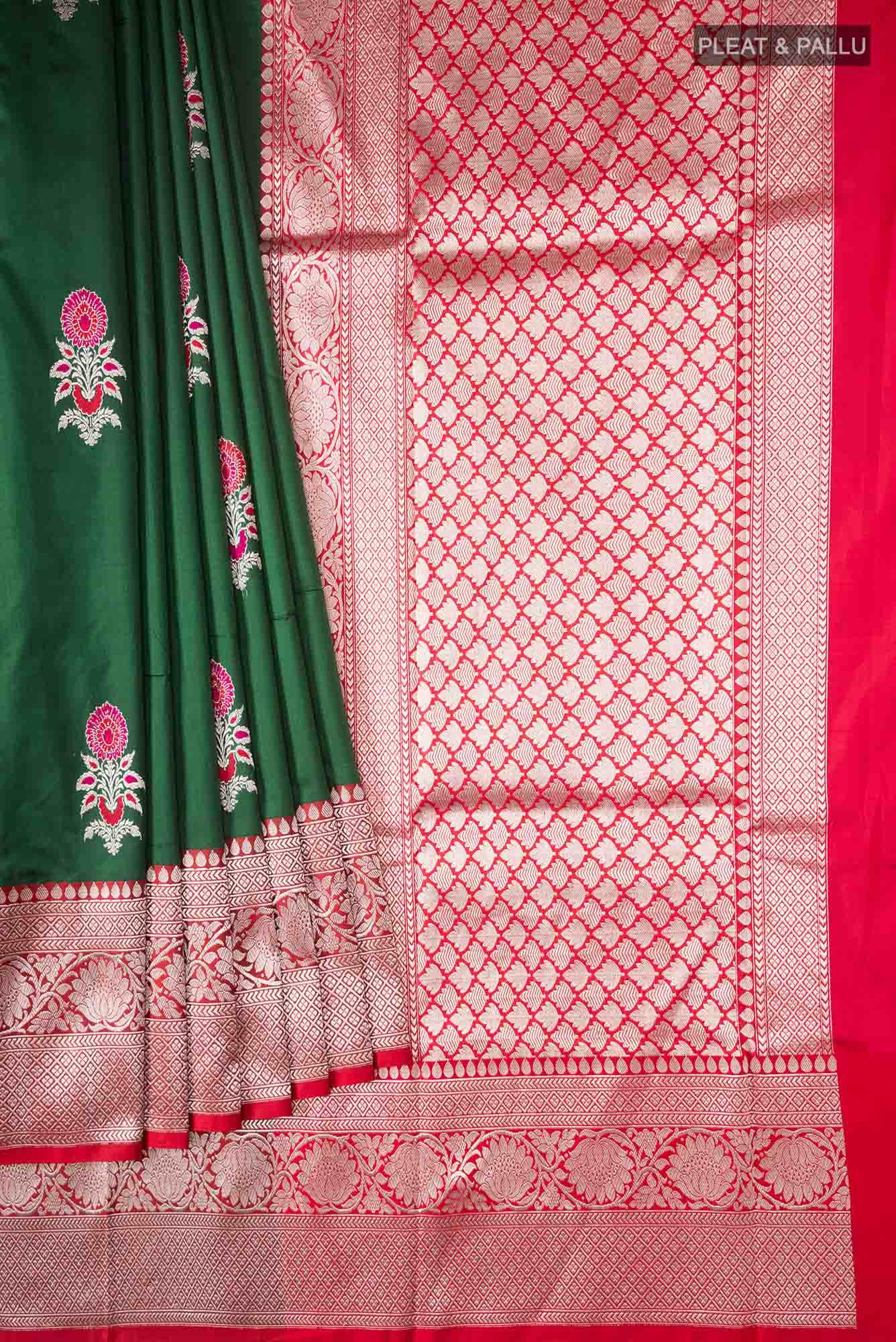 Green Banarasi Katan Silk Saree