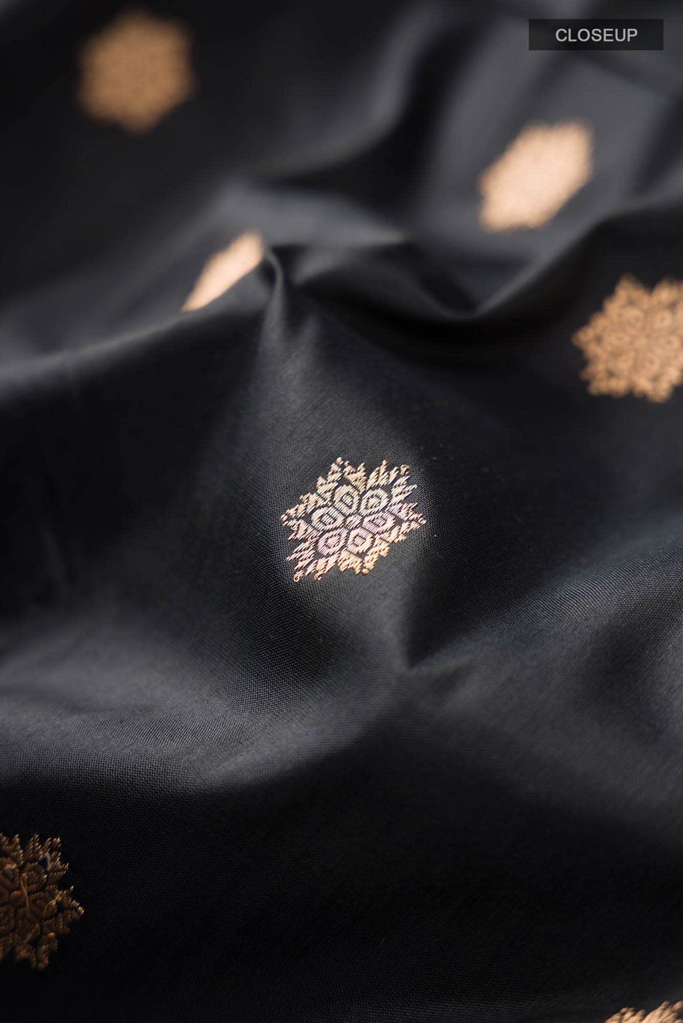 Black Banarasi Katan Silk Saree