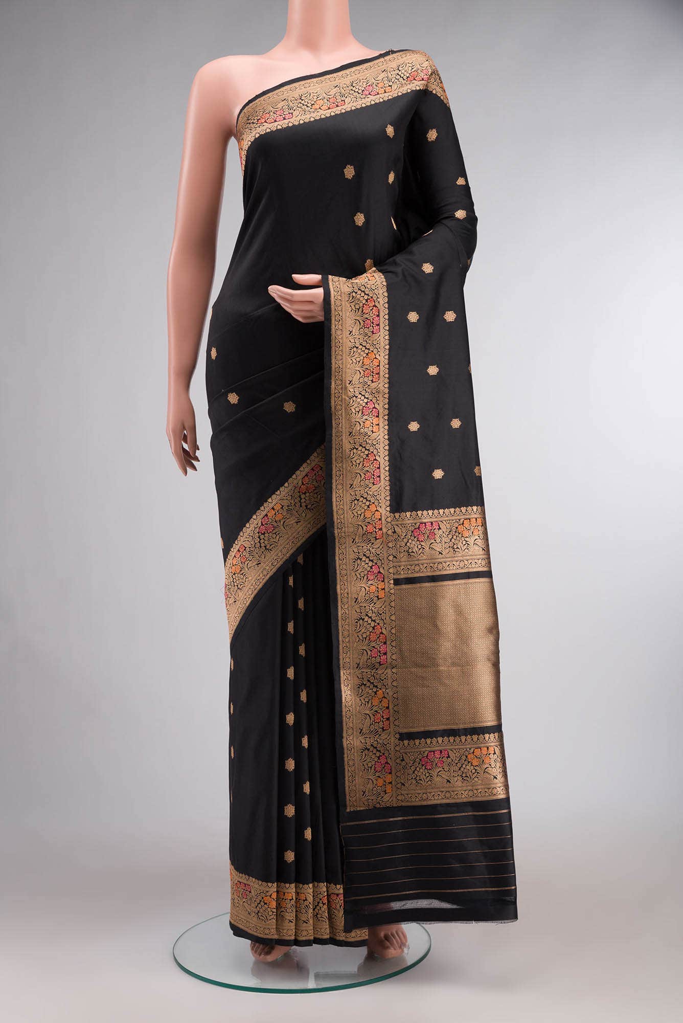 Black Banarasi Katan Silk Saree