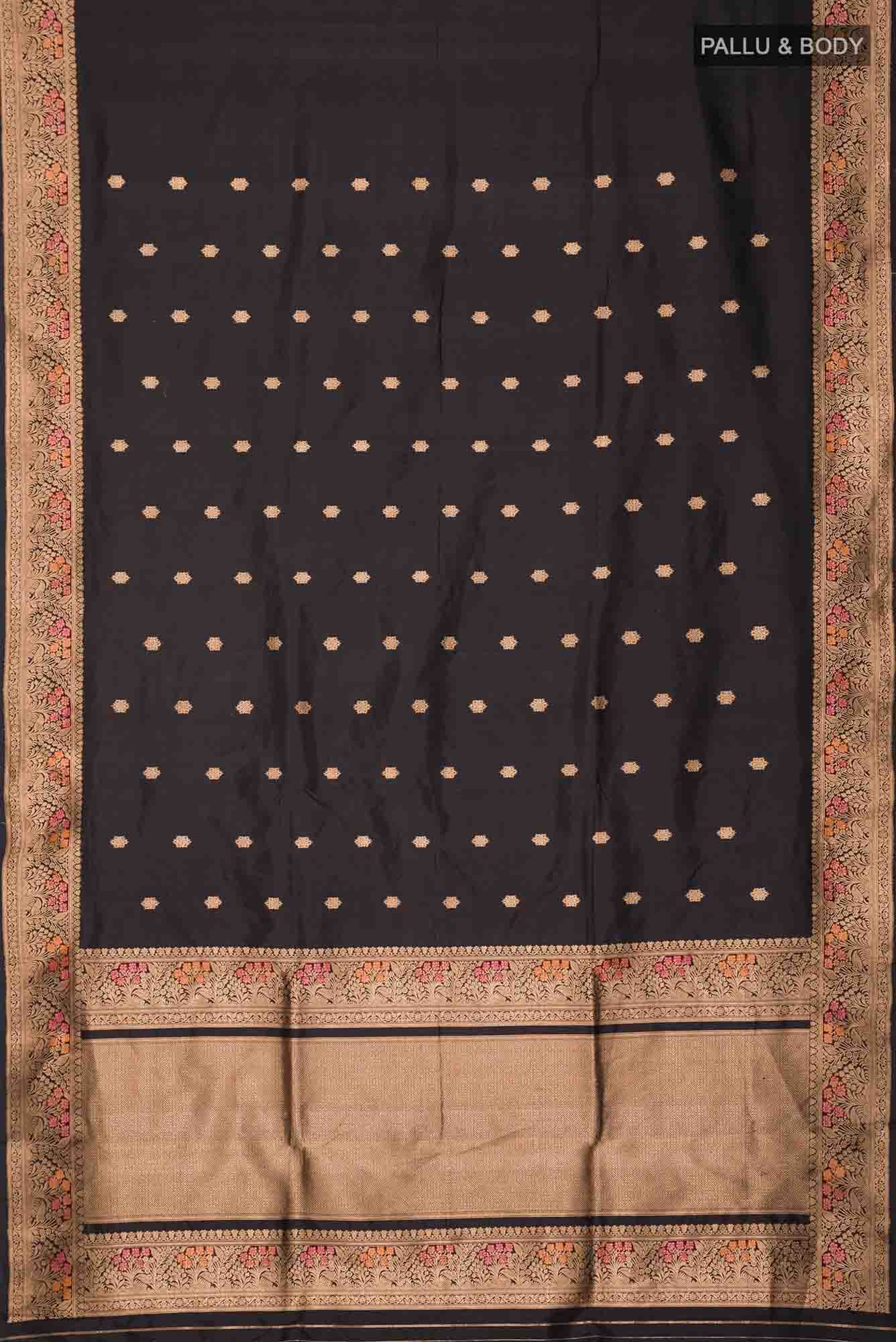 Black Banarasi Katan Silk Saree