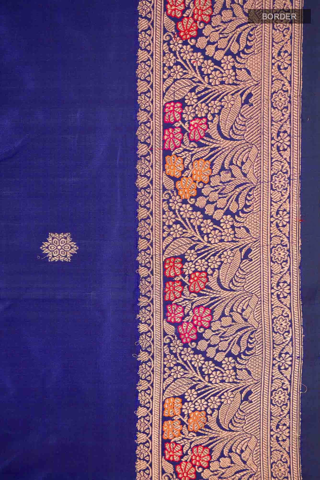 Blue Banarasi Katan Silk Saree