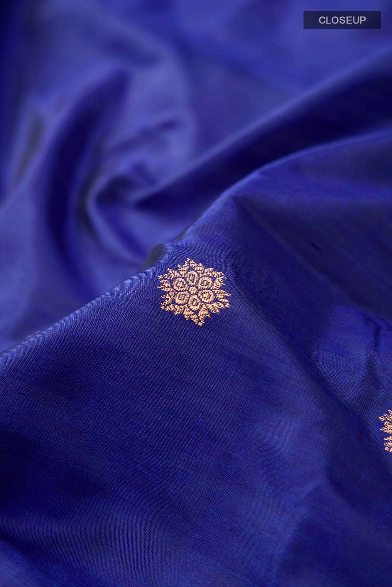 Blue Banarasi Katan Silk Saree