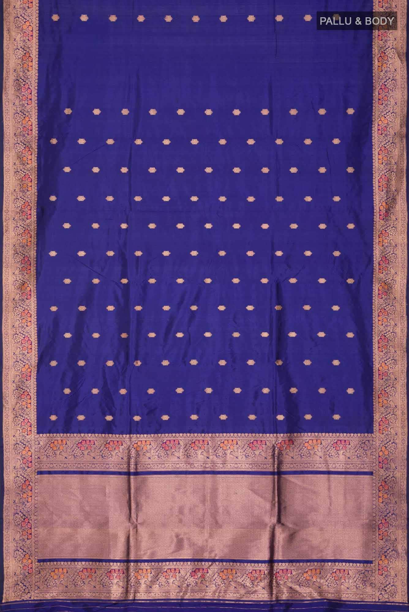 Blue Banarasi Katan Silk Saree