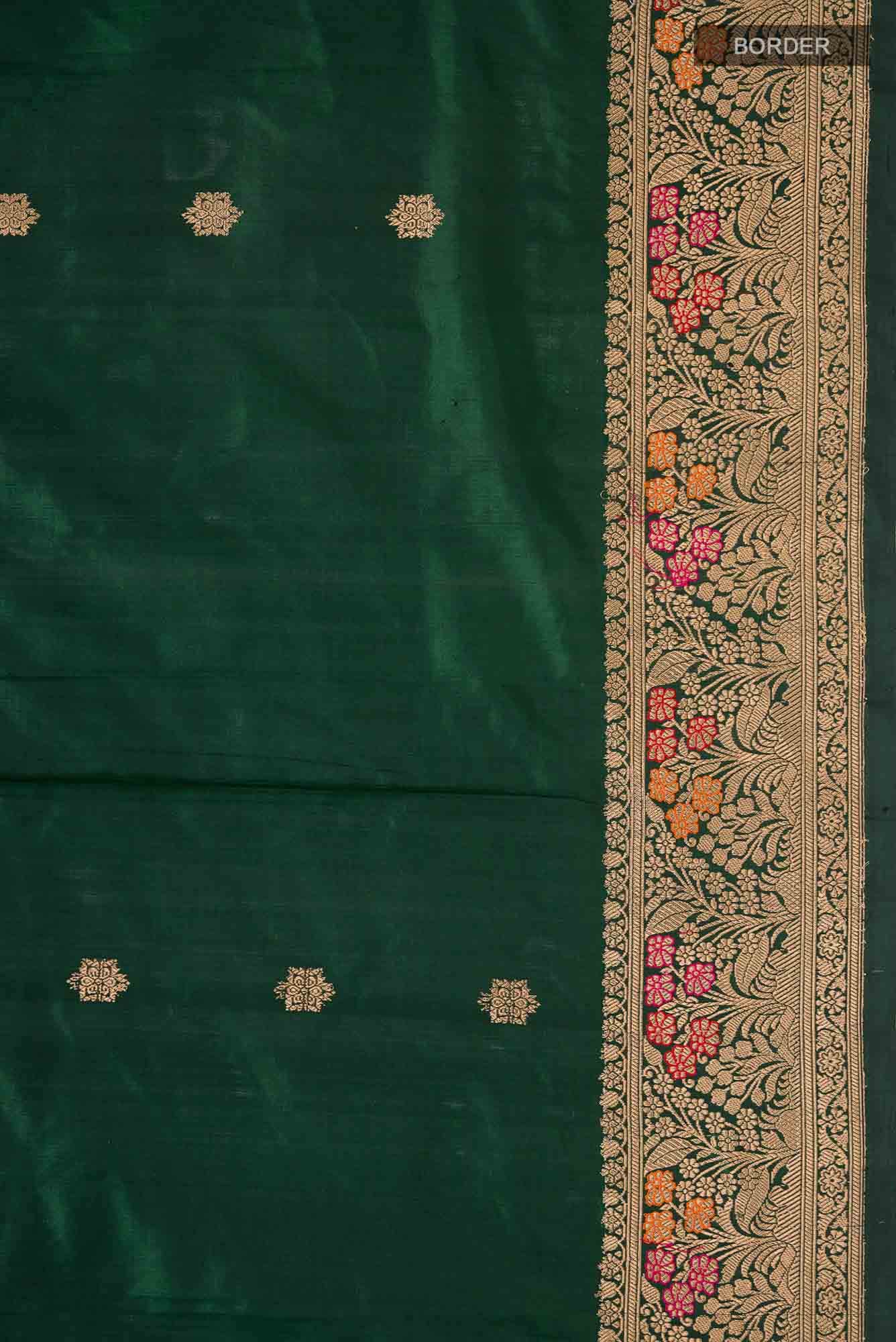 Green Banarasi Katan Silk Saree