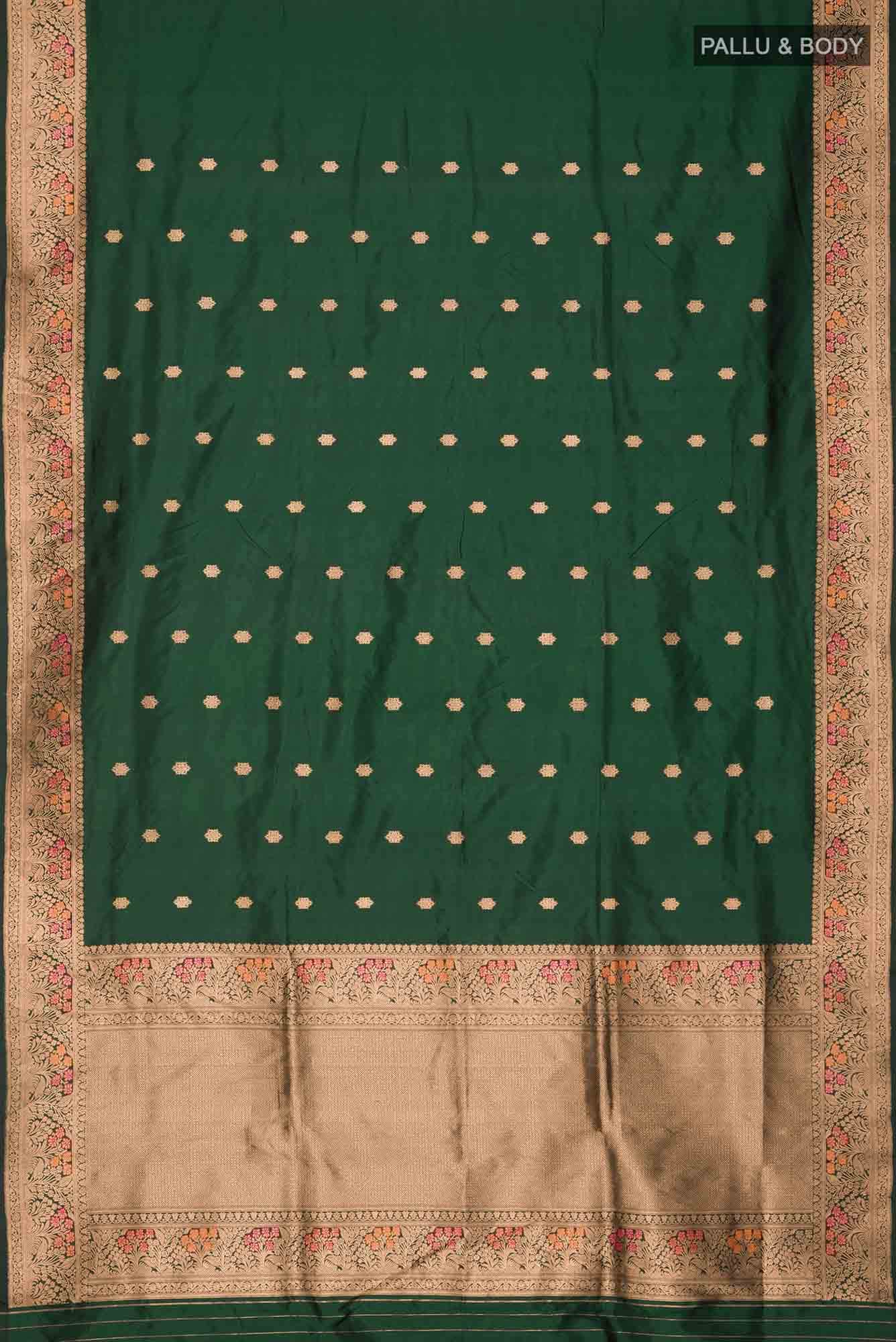 Green Banarasi Katan Silk Saree